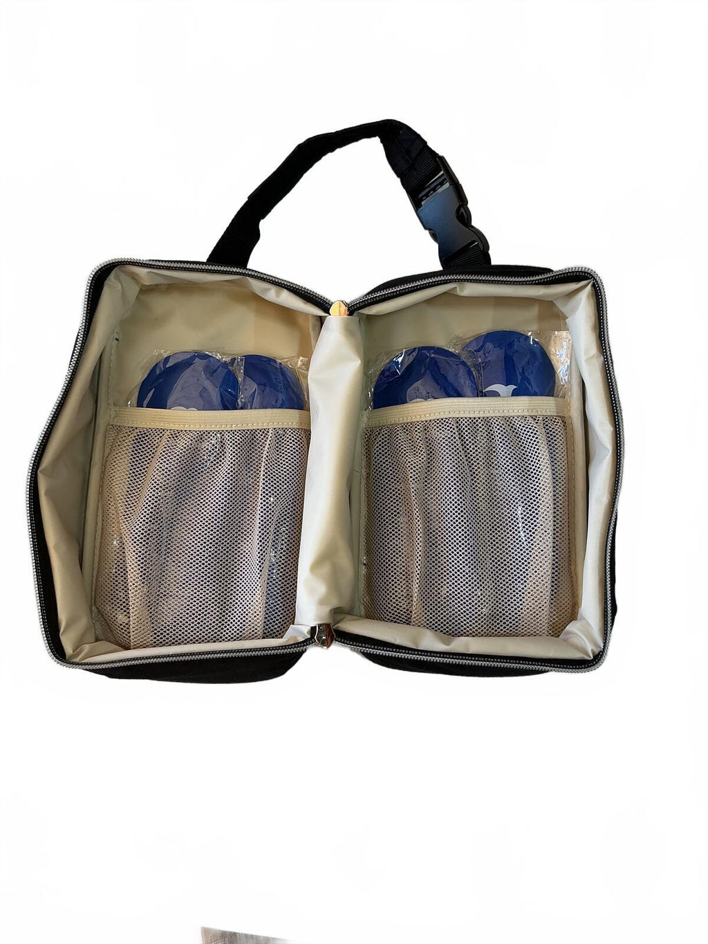 *NEW* Damero Large Quilted Insulated Lunch Bag Set with Ice Packs Black