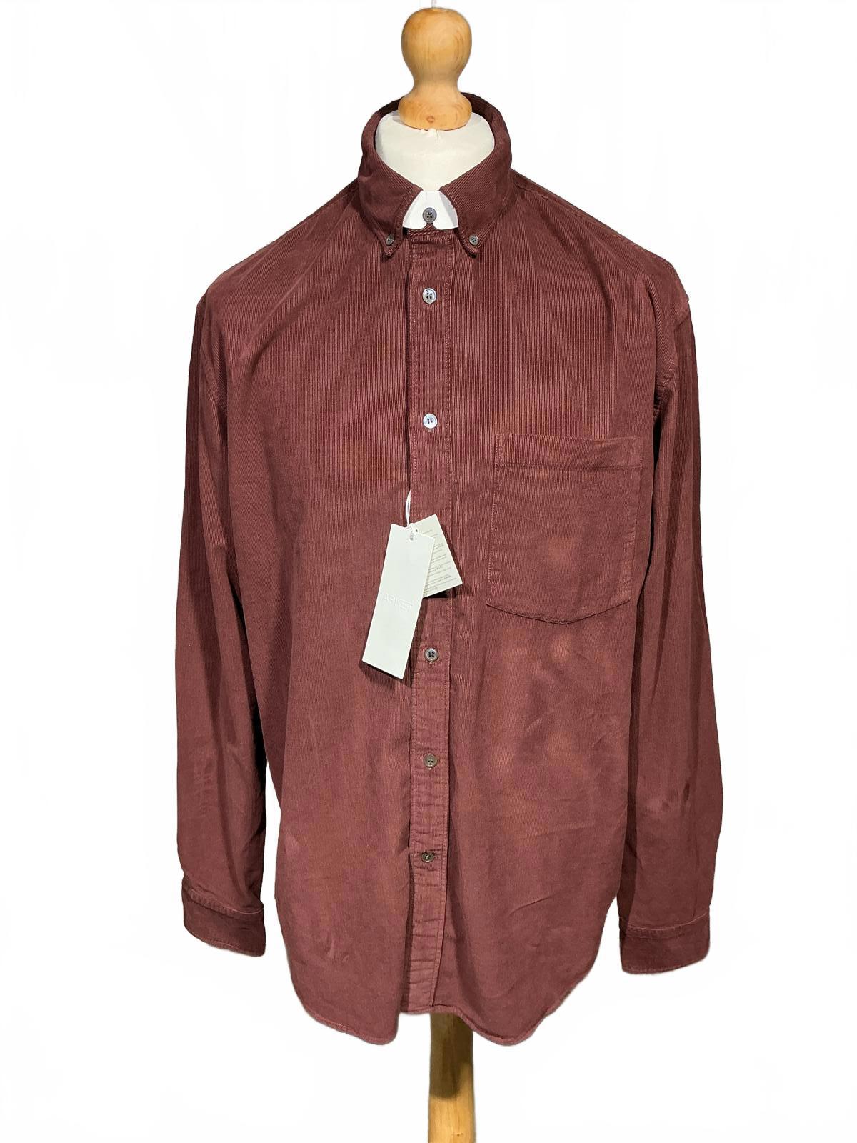 *New* Men's Arket Long Sleeve Corduroy Button-Up Shirt in Brown