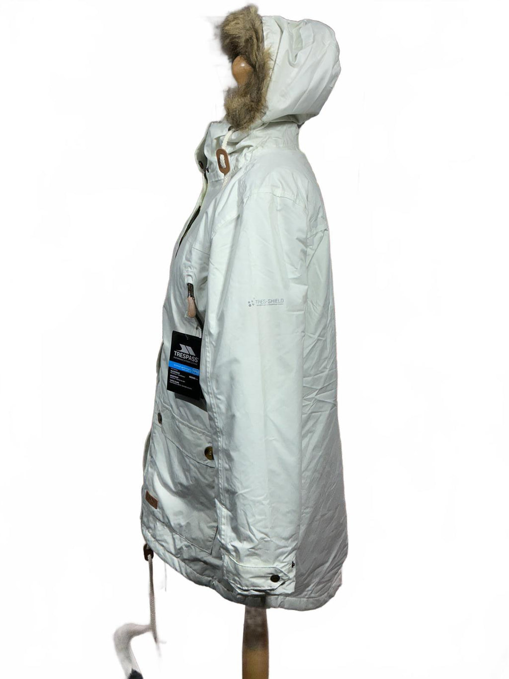 Trespass Women's White Winter Parka Coat Size Regular 16