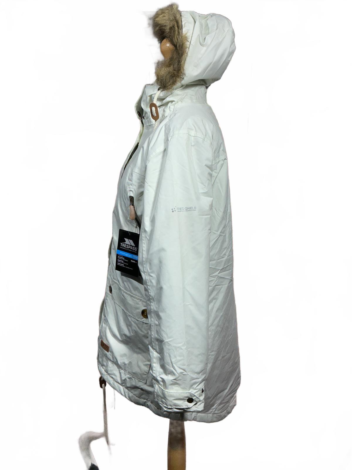 Trespass Women's White Winter Parka Coat Size Regular 16
