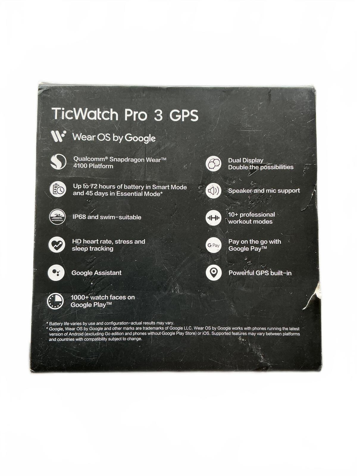 TicWatch Pro 3 GPS Smartwatch with Charger and Manuals - Size Standard