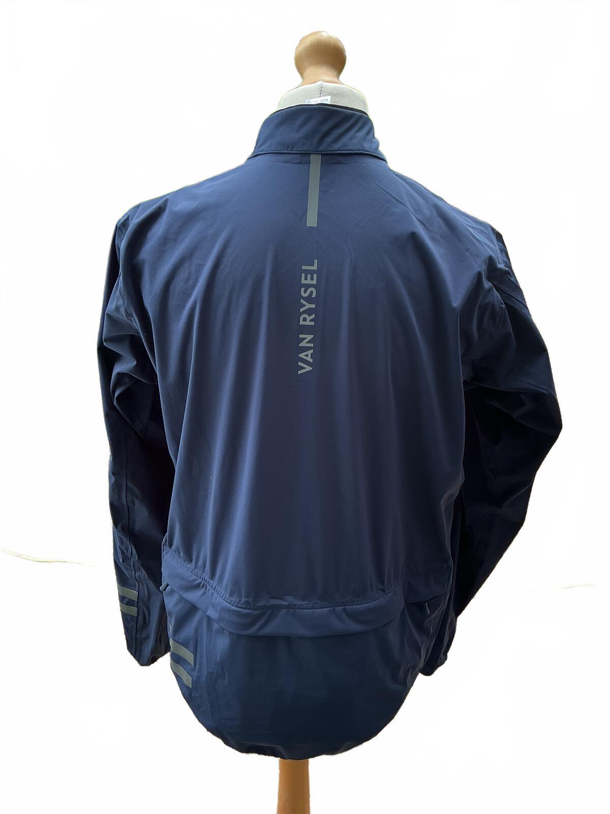 Van Rysel Men's Navy Blue Cycling Jacket Size Regular Xl Reflective Stripes