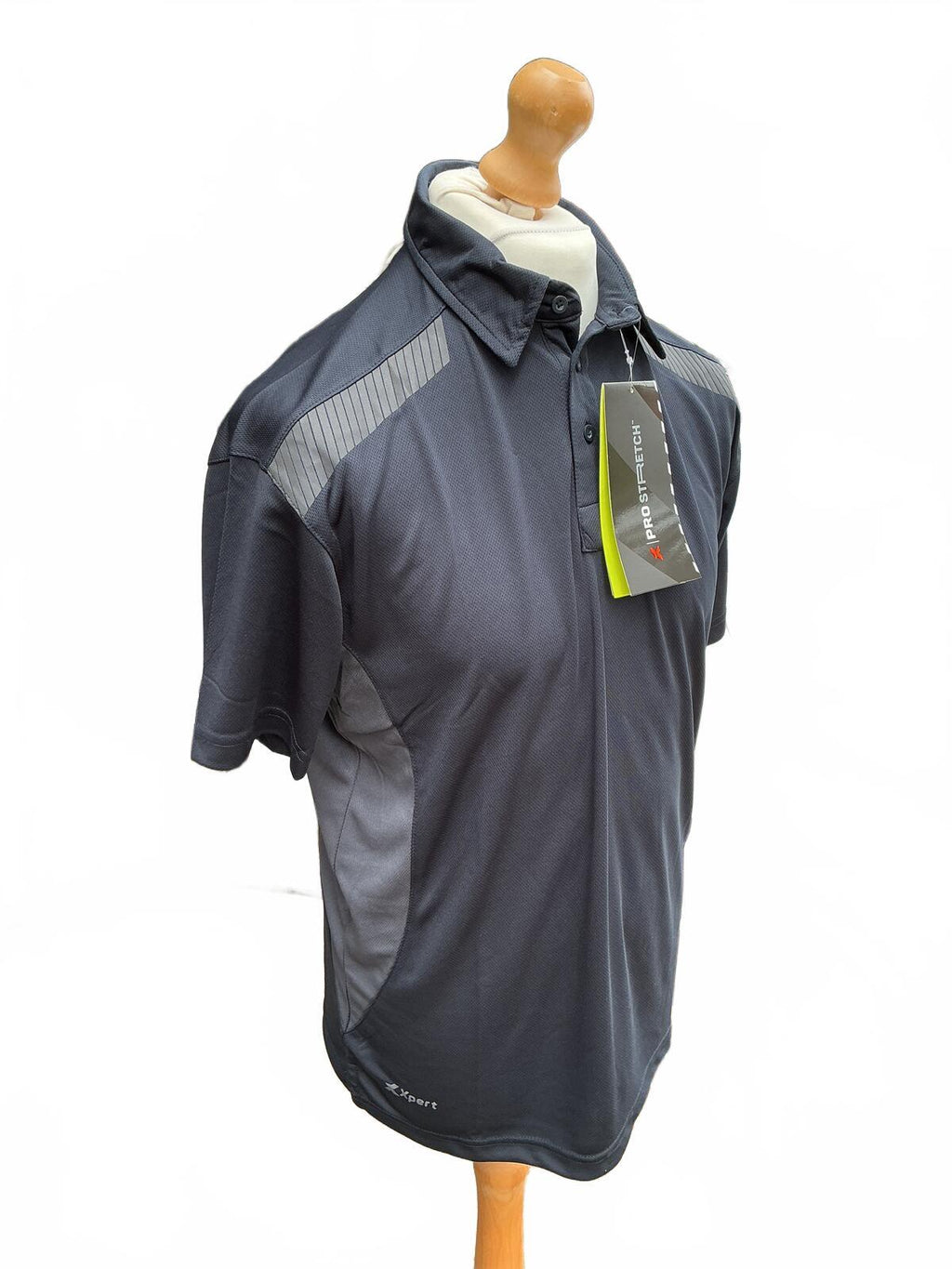 Xpert Men's Dark Grey Polo Shirt, Size Regular L, Breathable Fabric