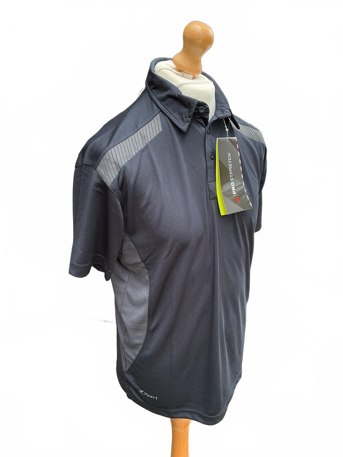 Xpert Men's Dark Grey Polo Shirt, Size Regular L, Breathable Fabric