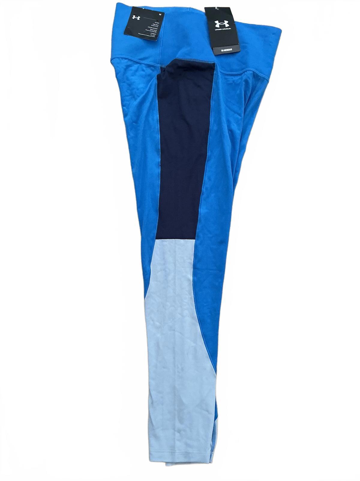 Under Armour Women's Blue Colour Block Leggings Size Regular M