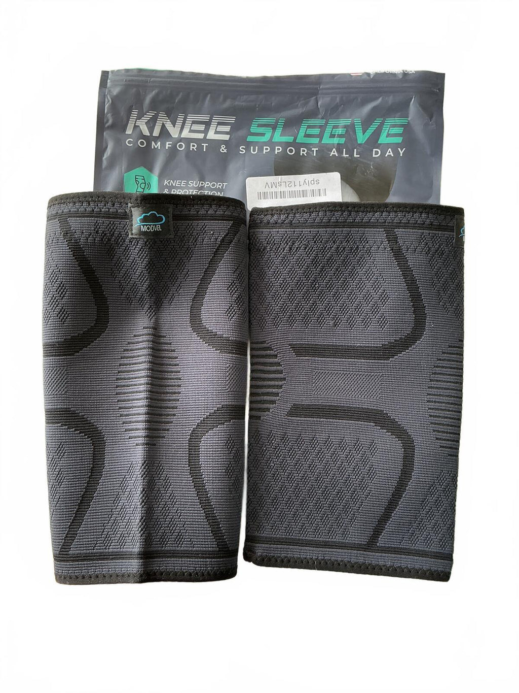 *NEW* MODVEL Knee Sleeves Pair Compression Brace Size M Black