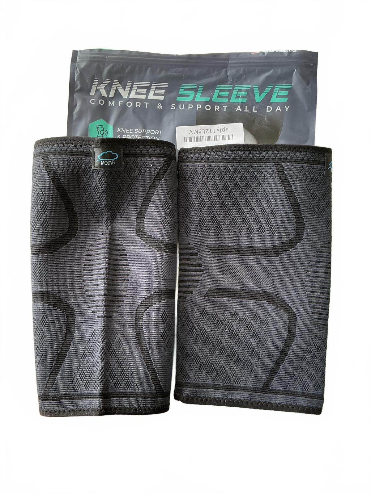 *NEW* MODVEL Knee Sleeves Pair Compression Brace Size M Black