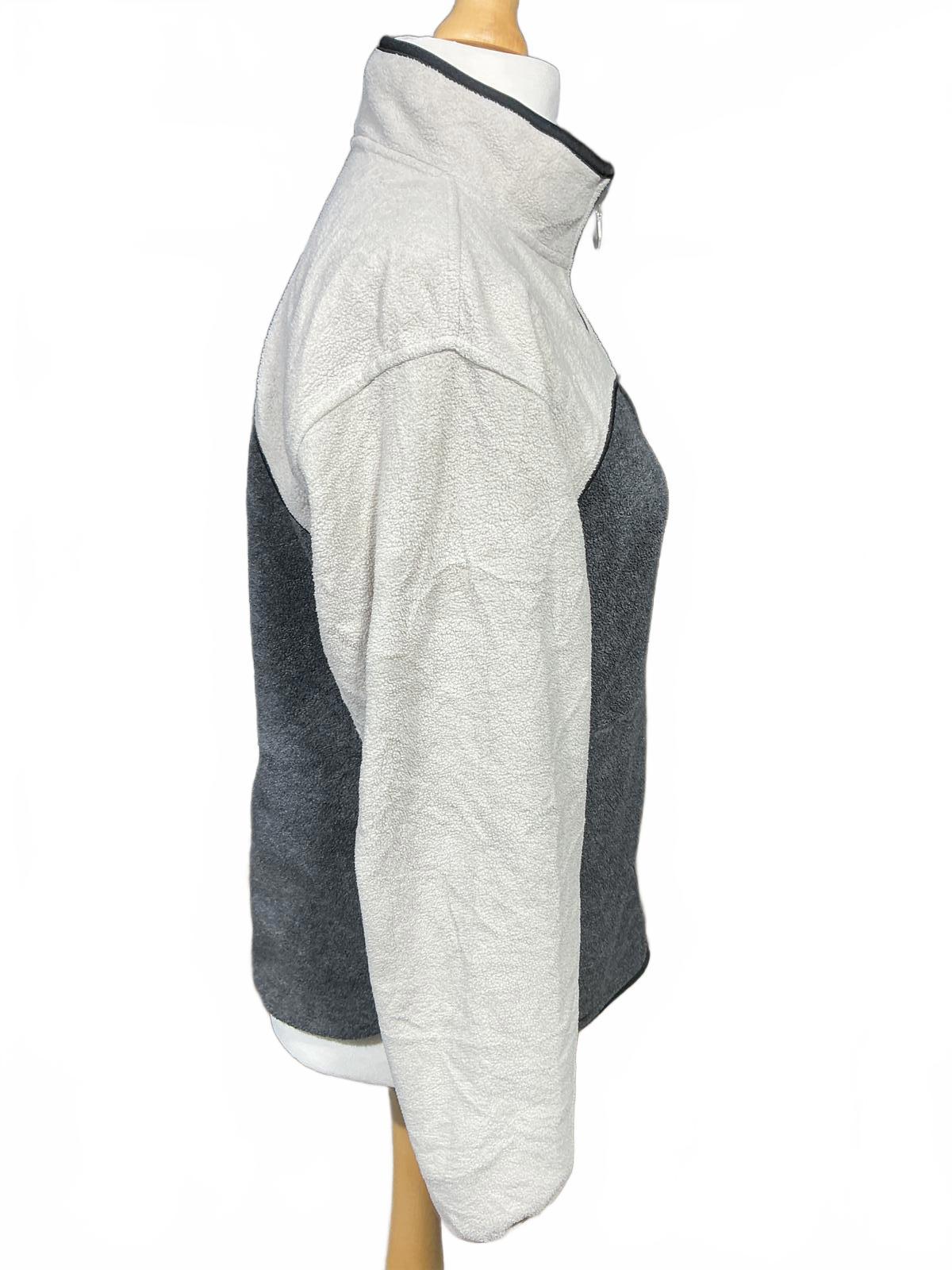 Ladies Two-Tone Grey Fleece Jacket with Full Zip