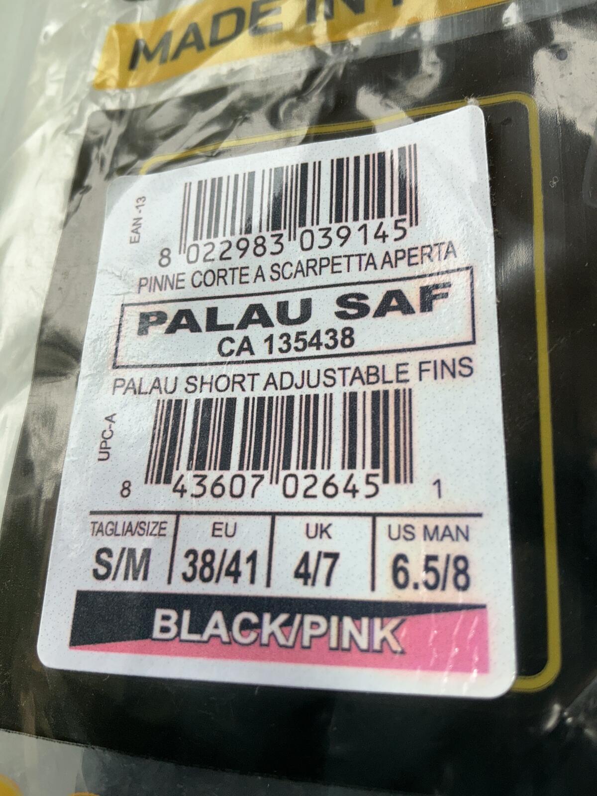 Cressi Rondine Palau Snorkelling Fins Size S-M 4/7 uk Black and Pink Adjustable