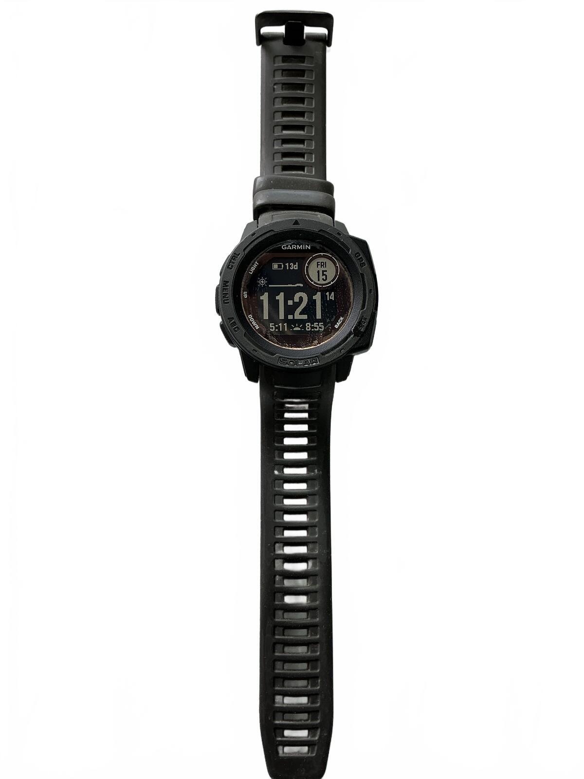 Garmin Instinct Solar GPS Watch — Black & Grey — Rugged Outdoor Smartwatch