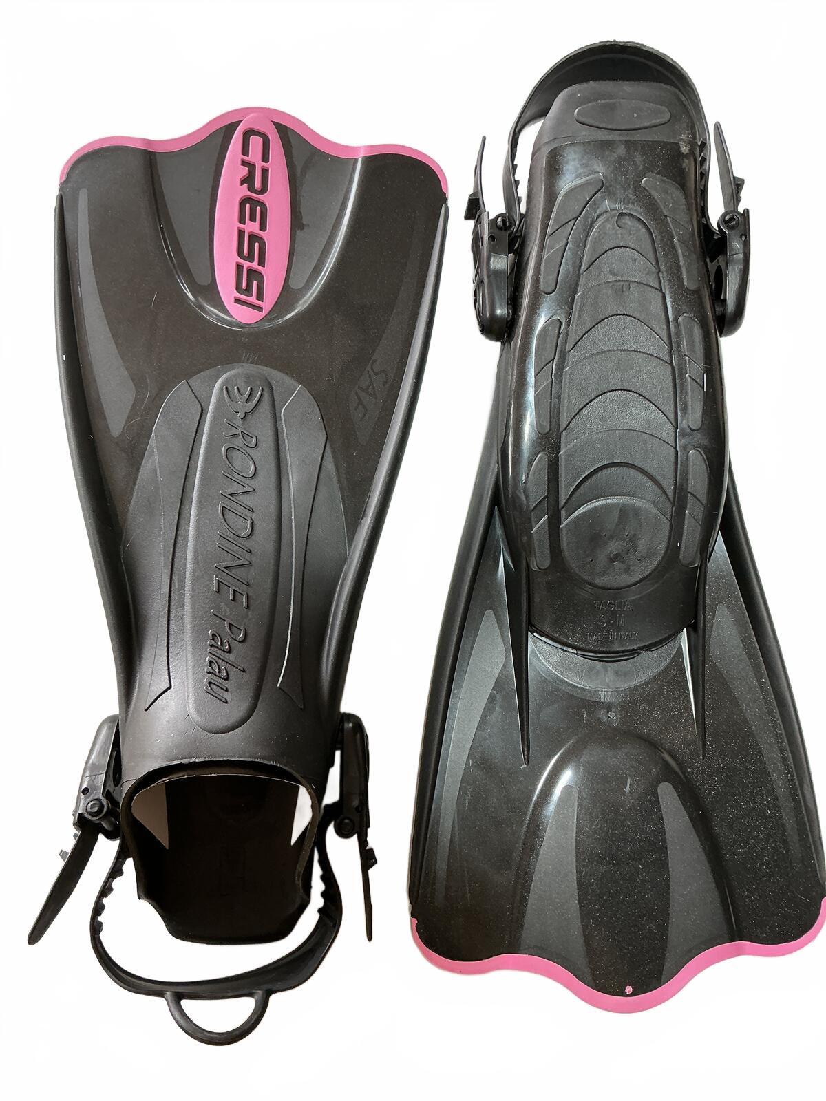 Cressi Rondine Palau Snorkelling Fins Size S-M 4/7 uk Black and Pink Adjustable