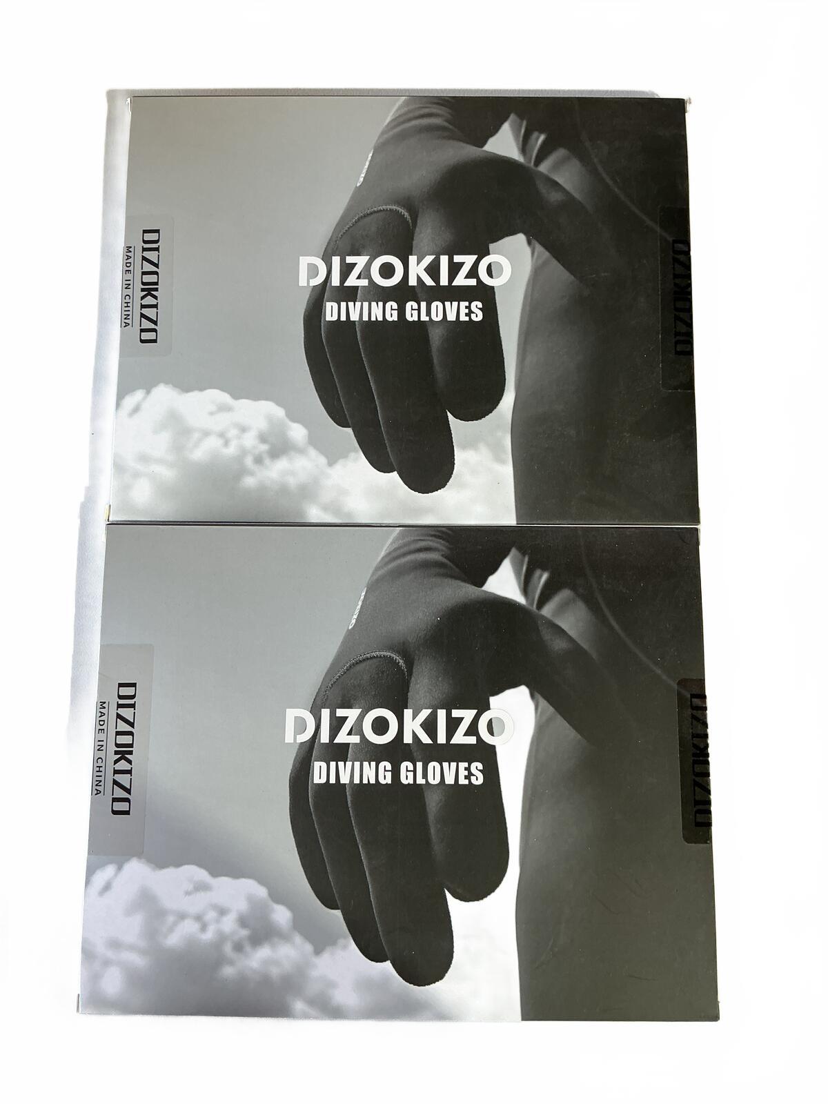Two pairs Dizokizo Diving Gloves Black Size M Waterproof Neoprene Grip Gloves