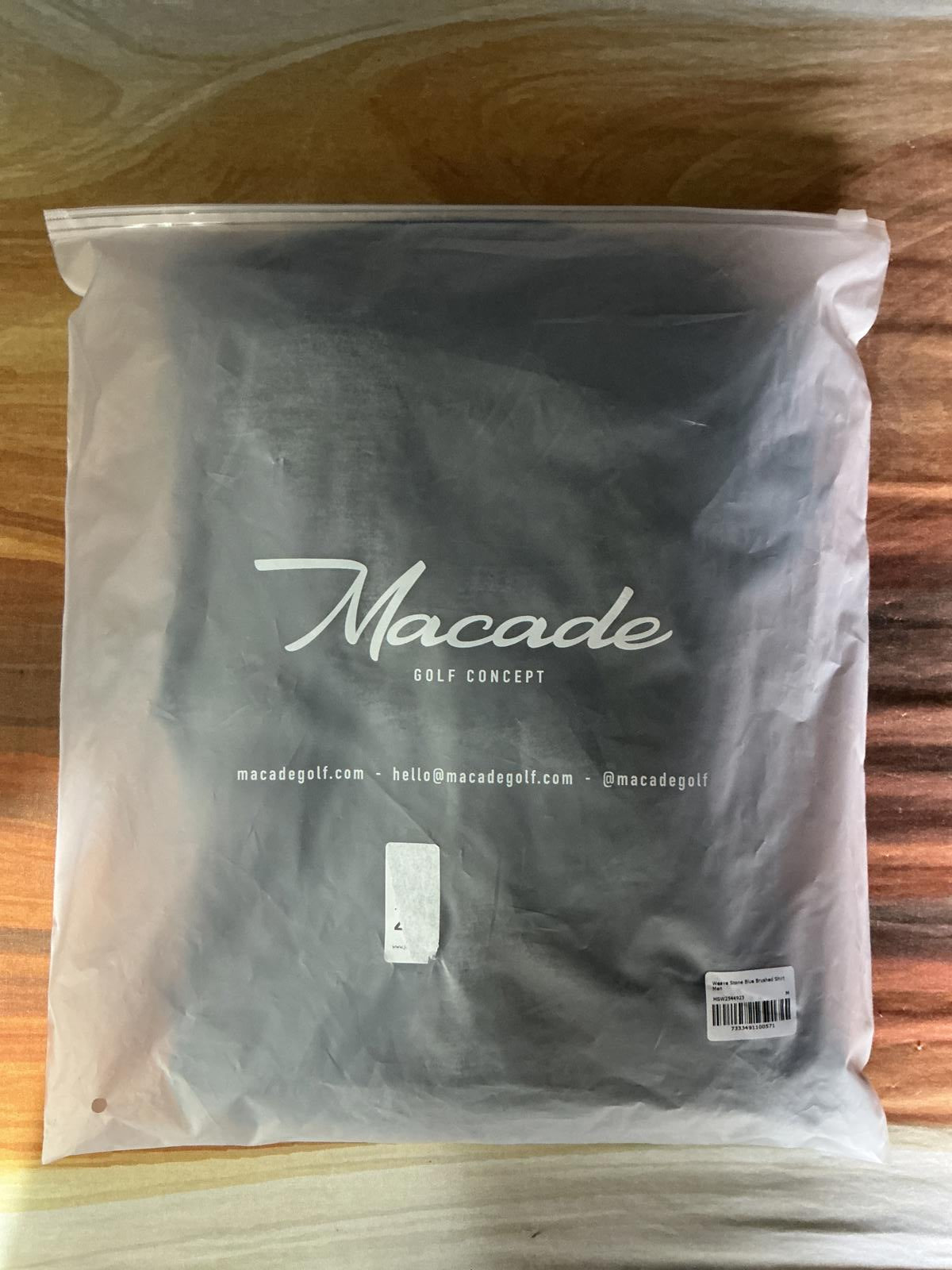 Macade Golf Grey Long Sleeve Polo Shirt Size M