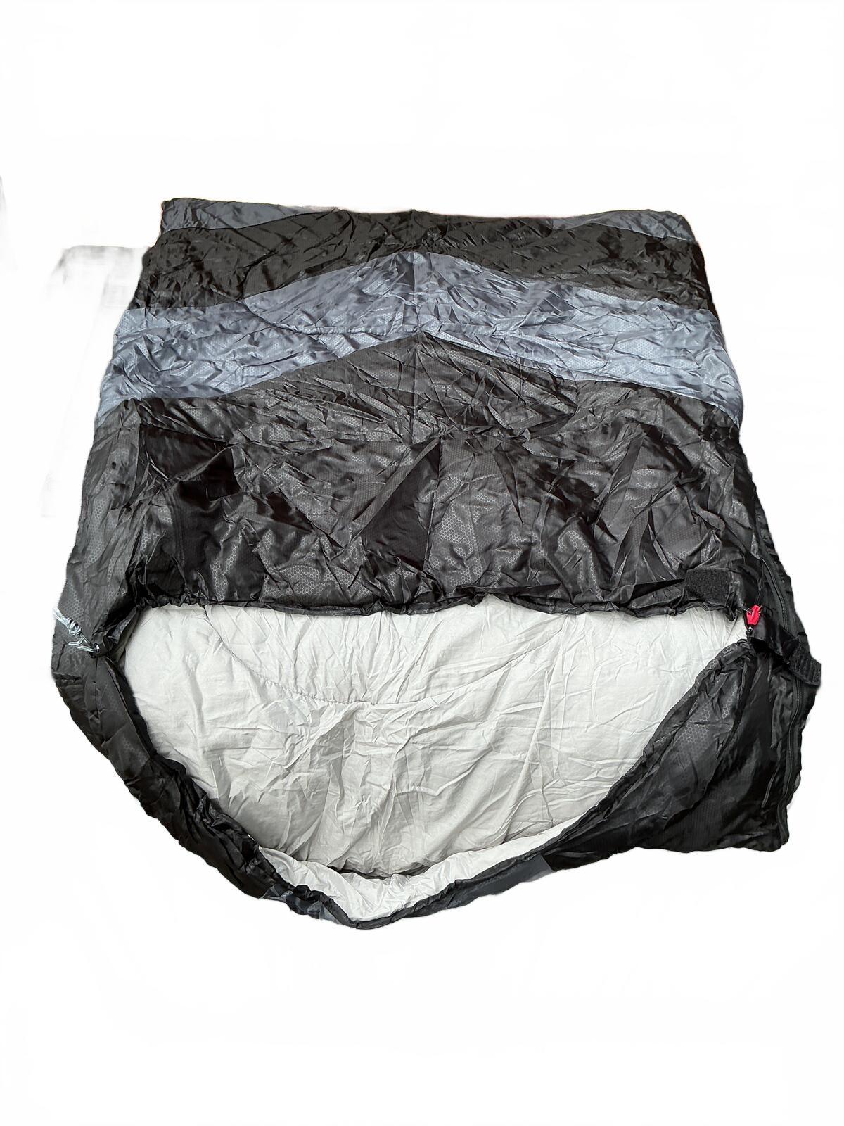 MalloMe Single Sleeping Bag Black Grey Polyester Camping Travel Outdoor