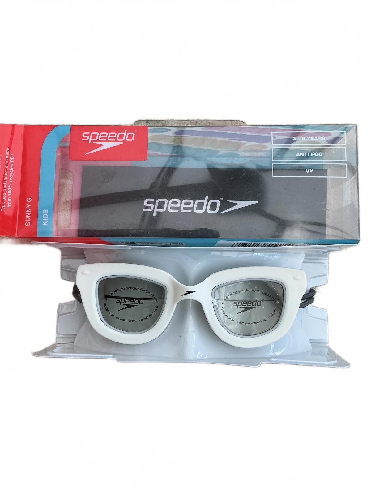 Speedo Sunny G Kids Swim Goggles White Size 3-6 Years Anti-Fog UV Protection
