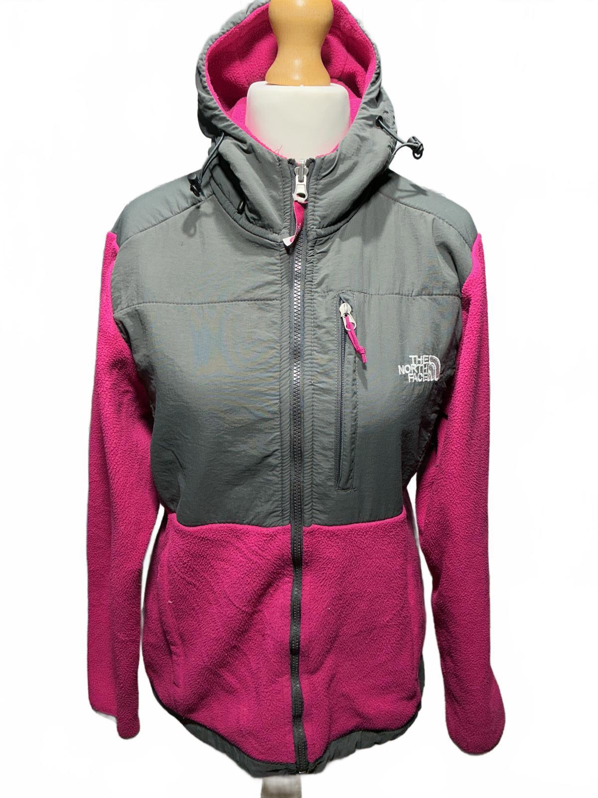 The North Face Women's Hooded Fleece Jacket Pink and Grey