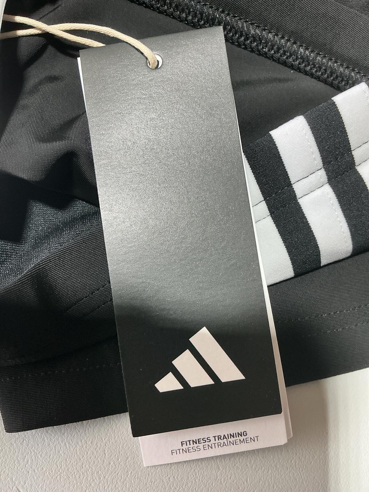 Adidas Men's Black Jammers Swim Shorts with White Stripes Size 34