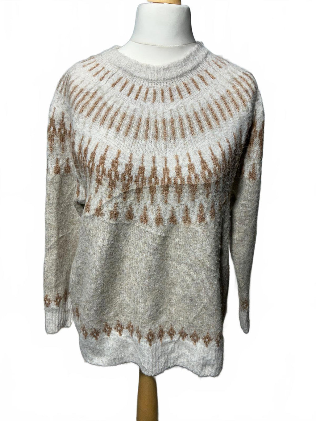 Neutral Tone Patterned Women's Sweater