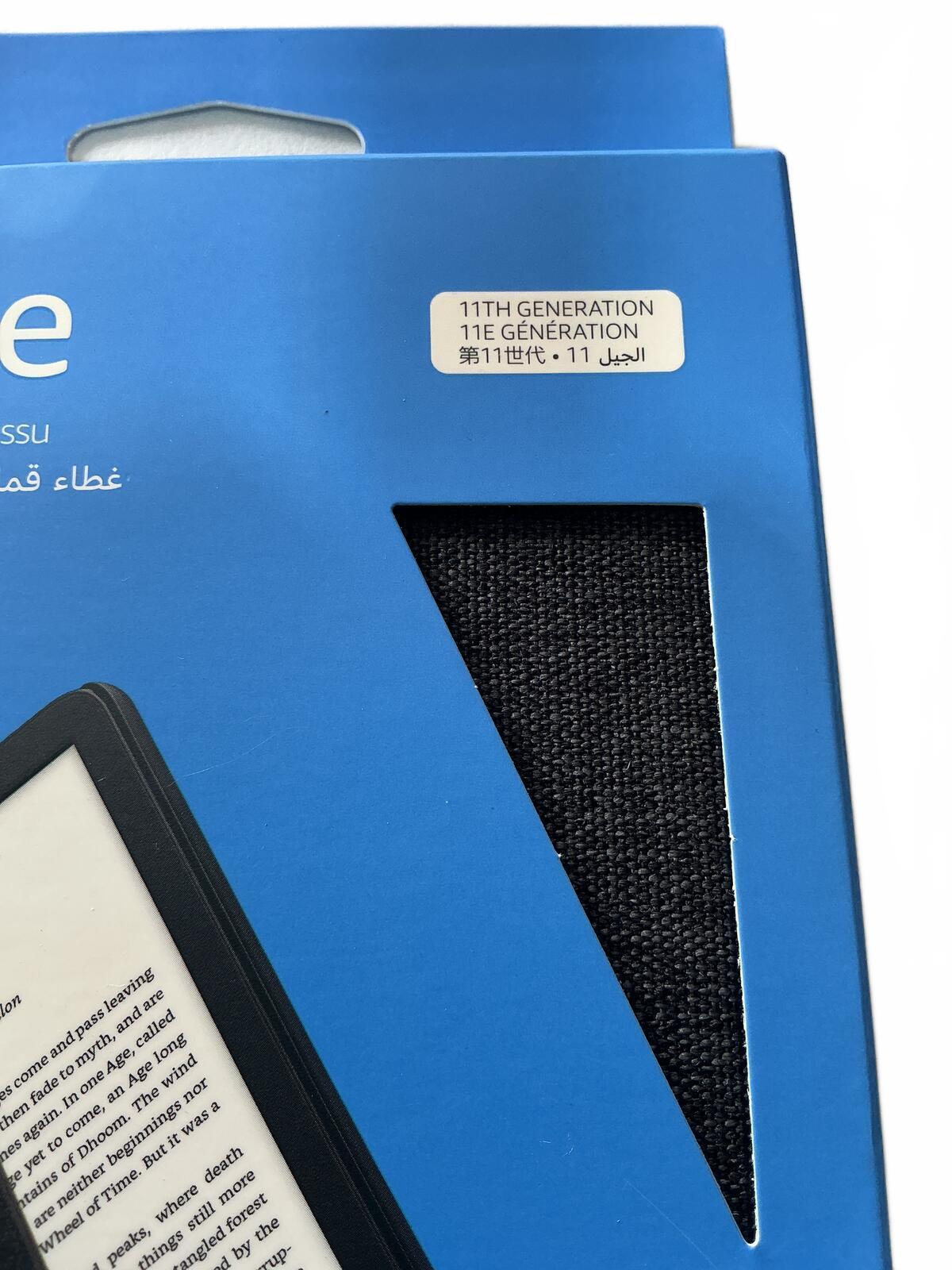 Kindle 11th Generation Fabric Cover Case Black Lightweight Protective Sleeve