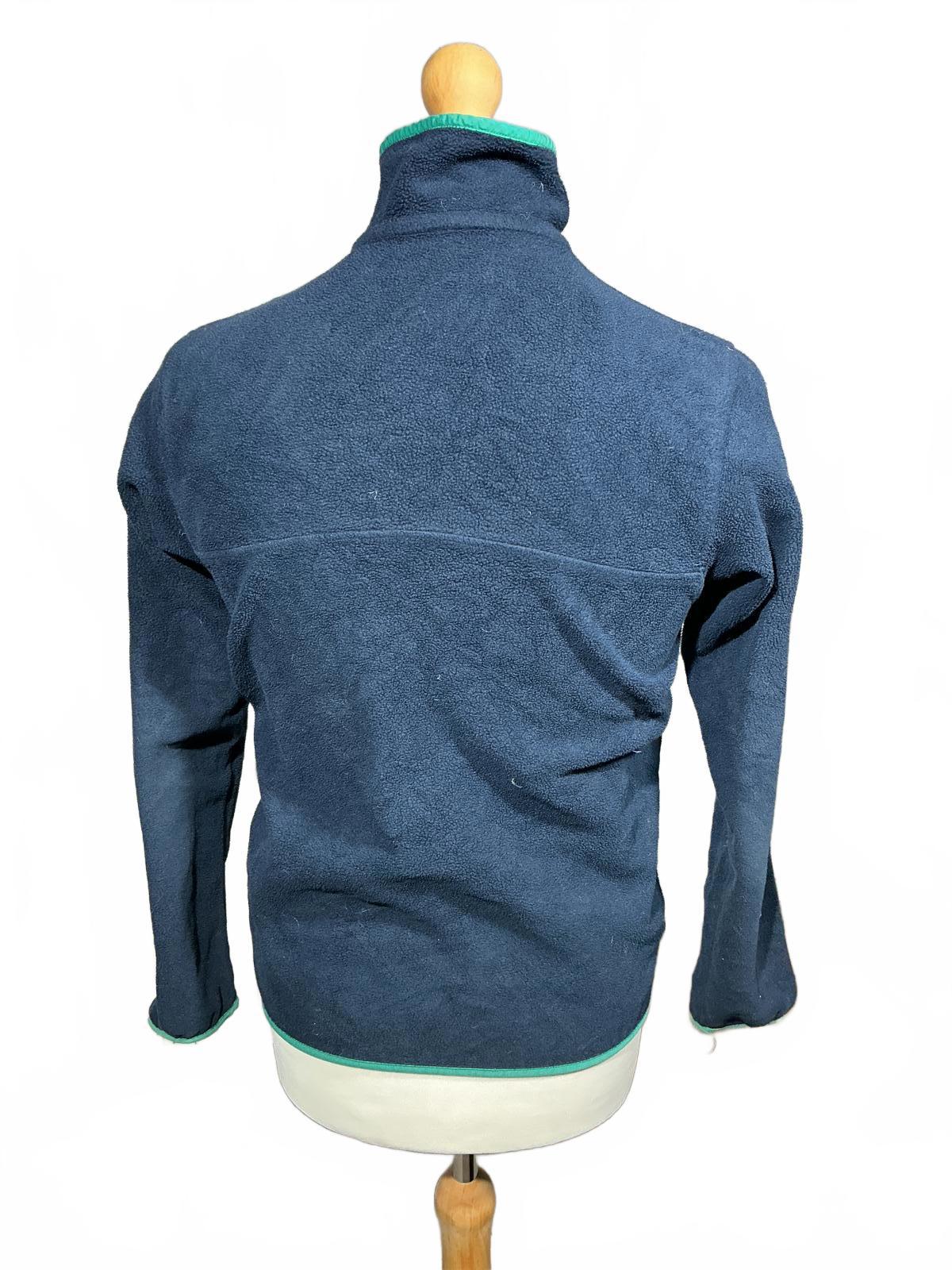 Patagonia Men's Navy Blue Fleece Jacket with Snap Buttons