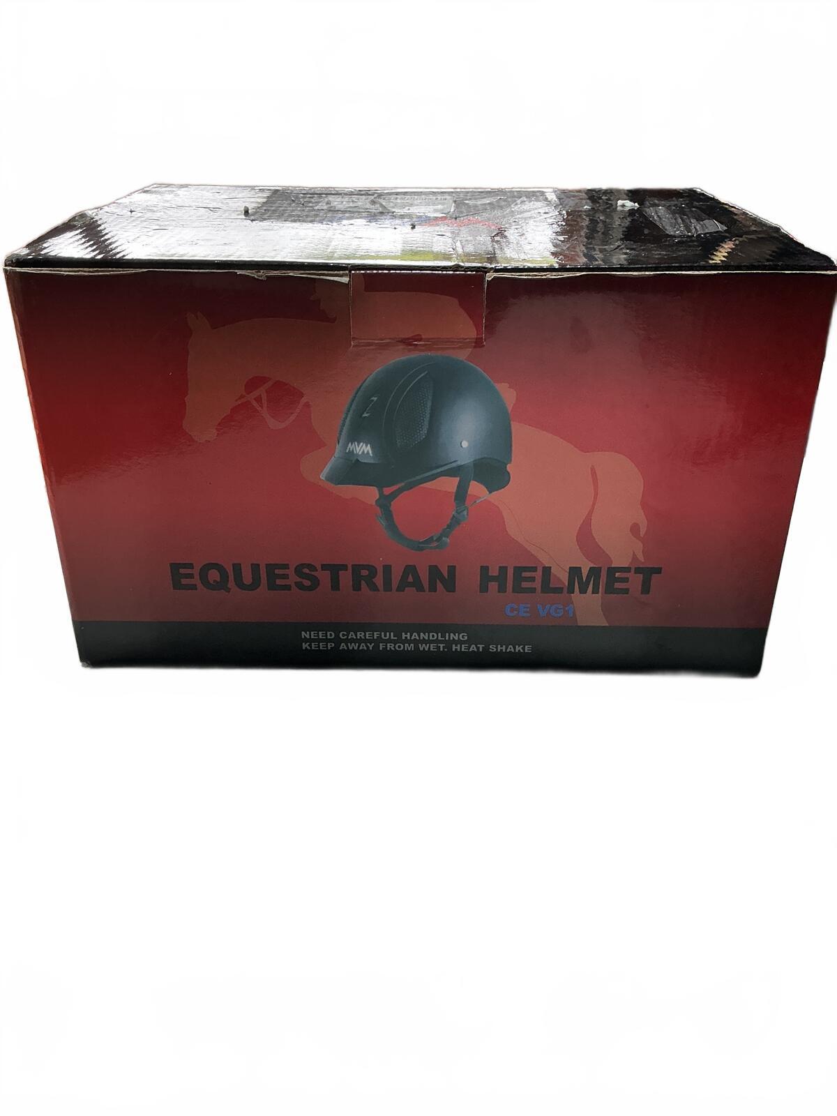 MVM Black Equestrian Helmet Size VG1 Safety Certified Stylish