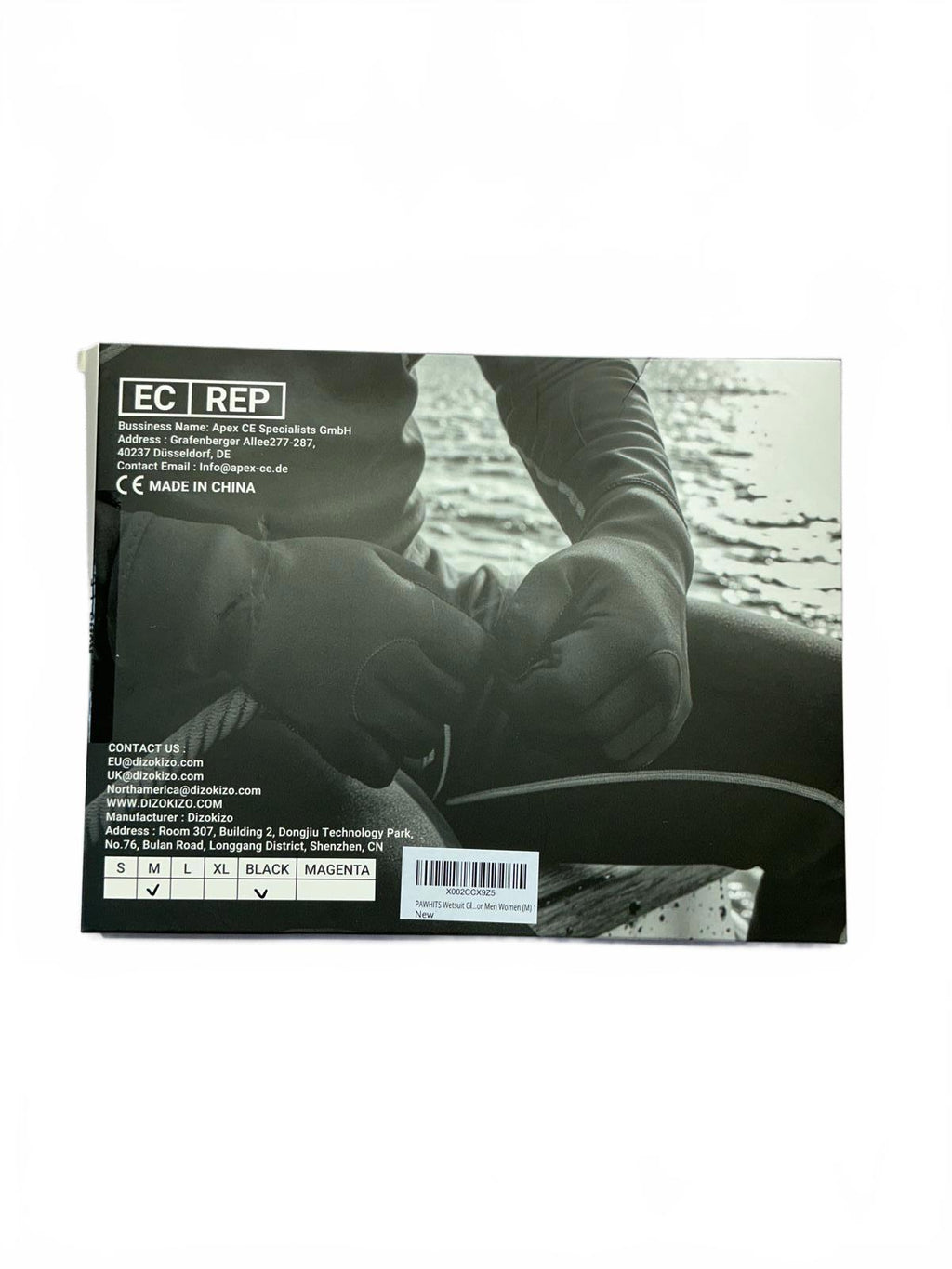 Dizokizo Black Diving Gloves Size M for Water Sports and Diving