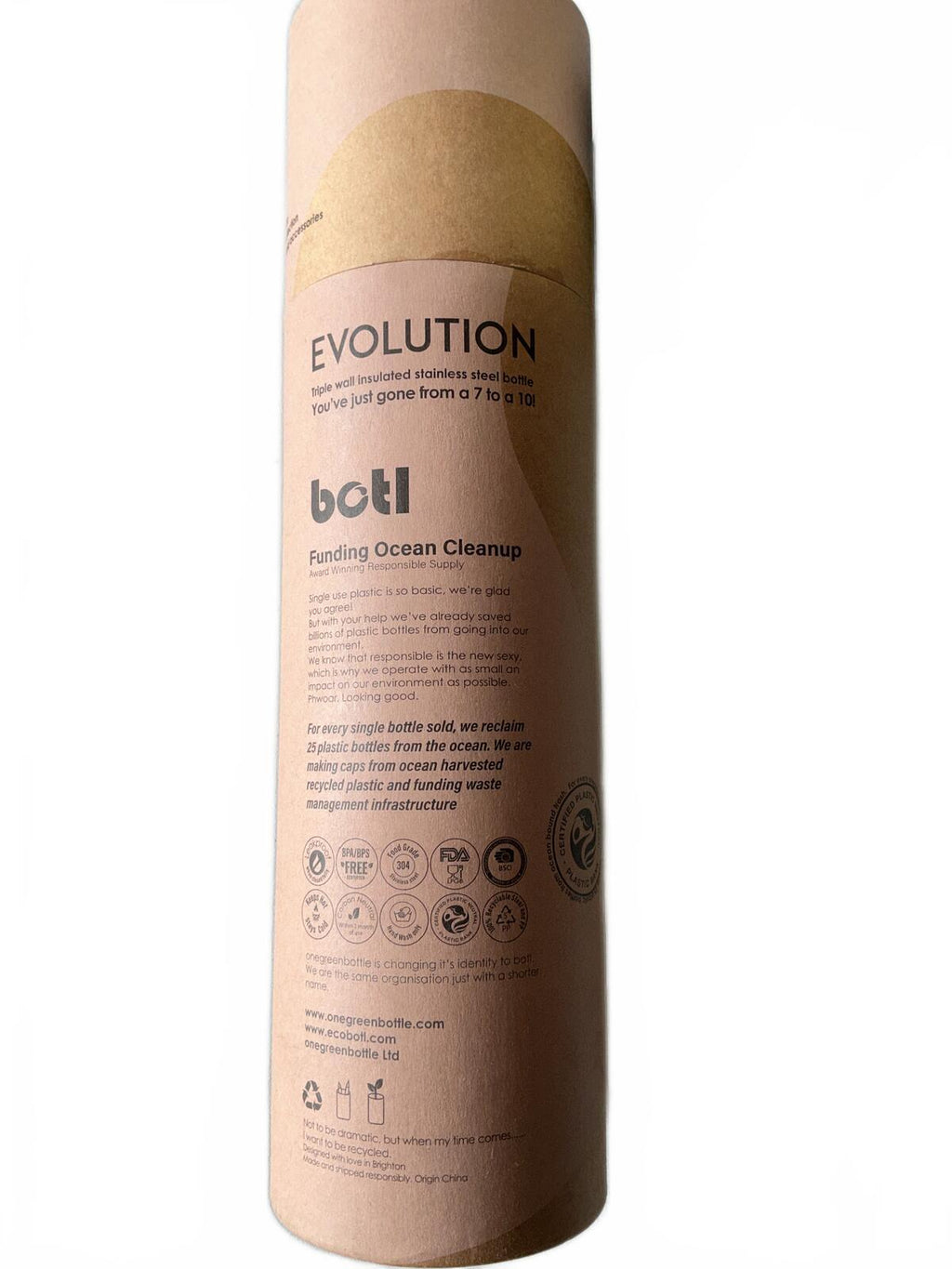 botl Evolution Stainless Steel Water Bottle Olive Green 1200ml Reusable