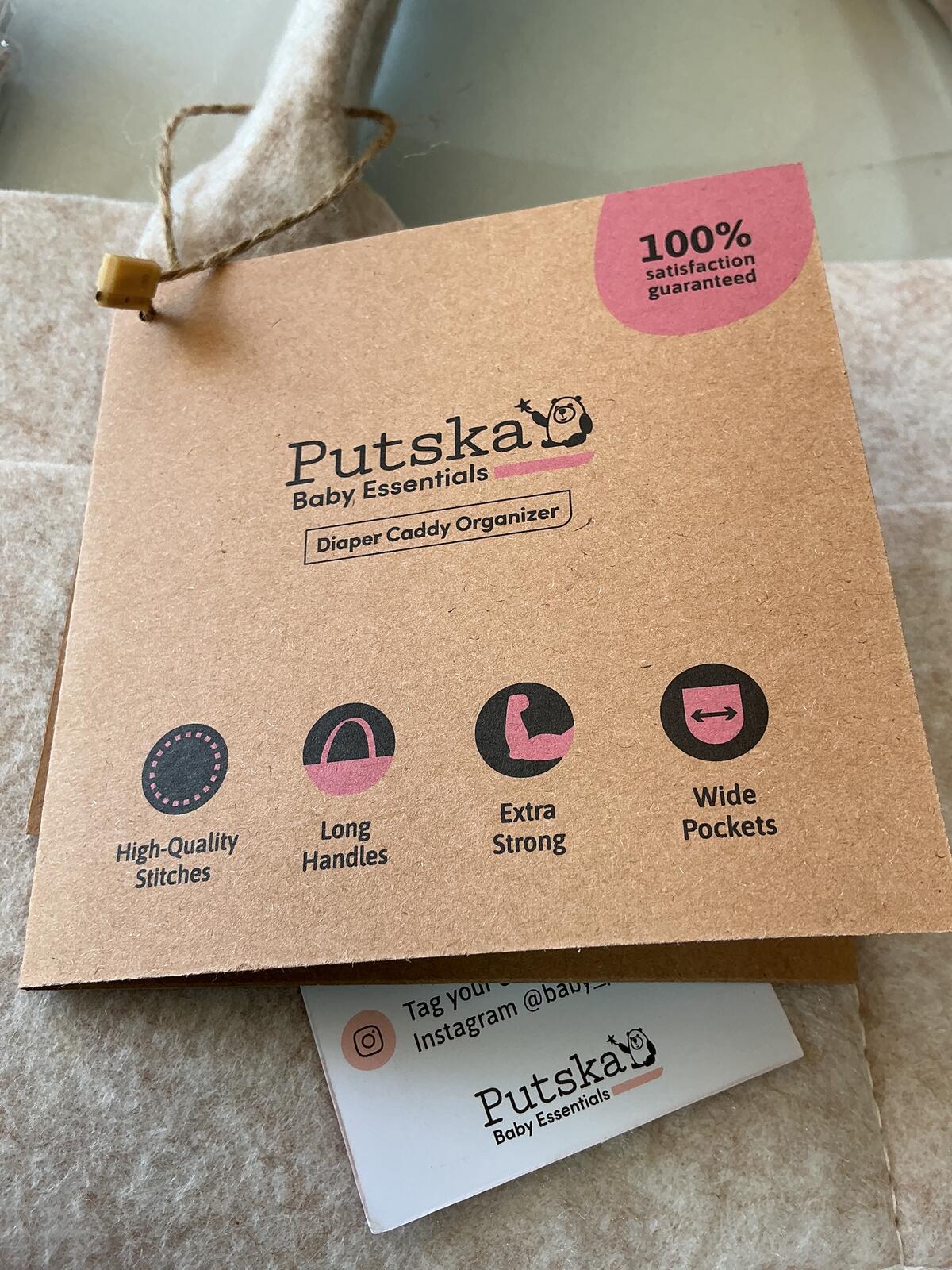 *NEW* Putska Baby Essentials Diaper Caddy Organizer One Size Beige Felt