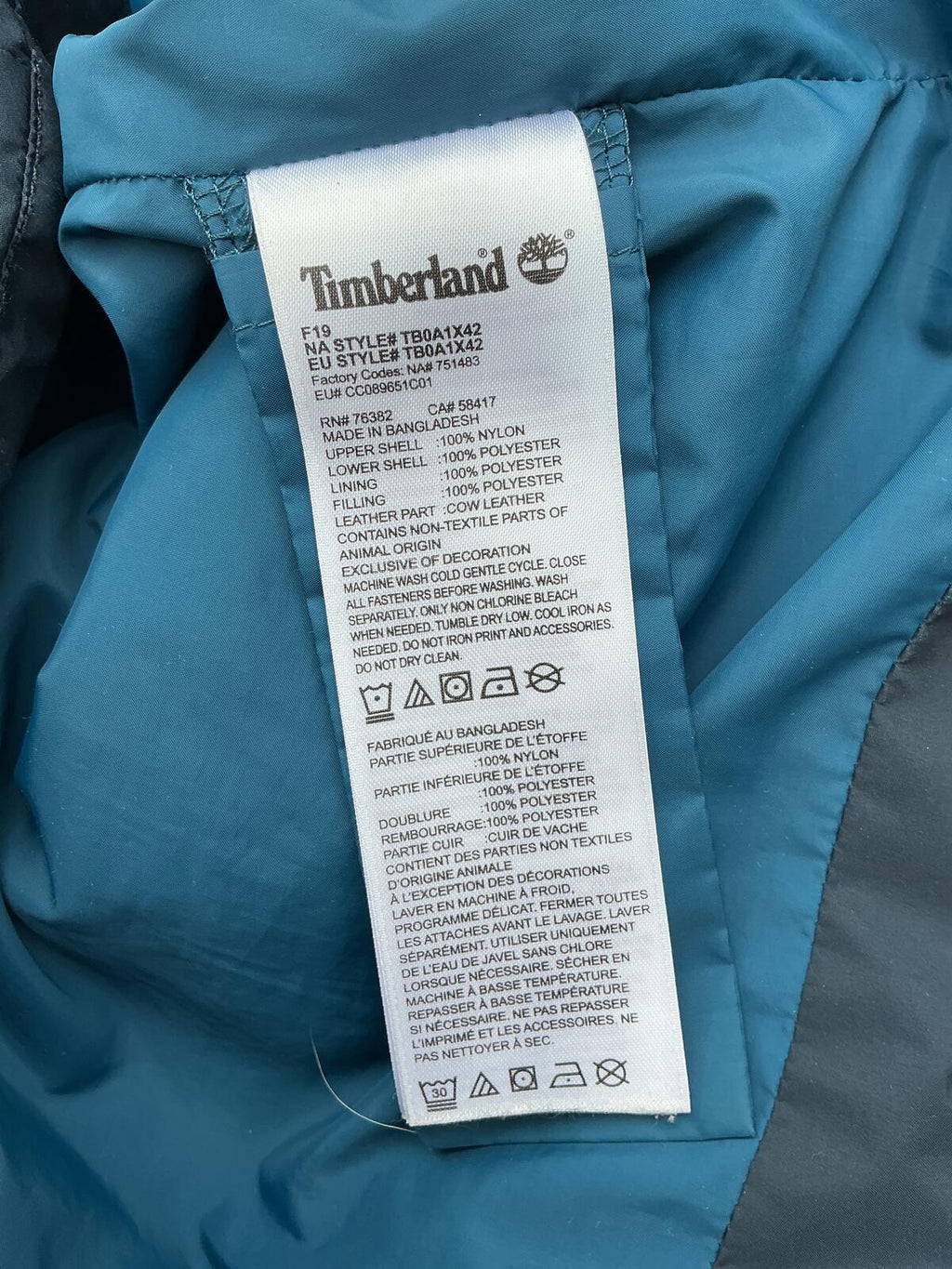 Timberland Navy Blue Puffer Down Gilet Body Warmer Vest Hooded Size Regular L