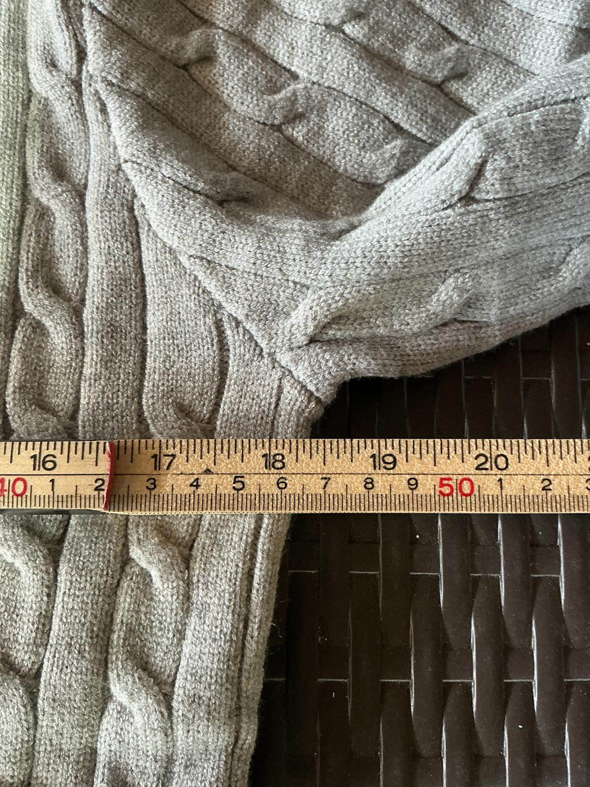 Ralph Lauren Grey Cable Knit Jumper Size Regular L Classic Style Warm