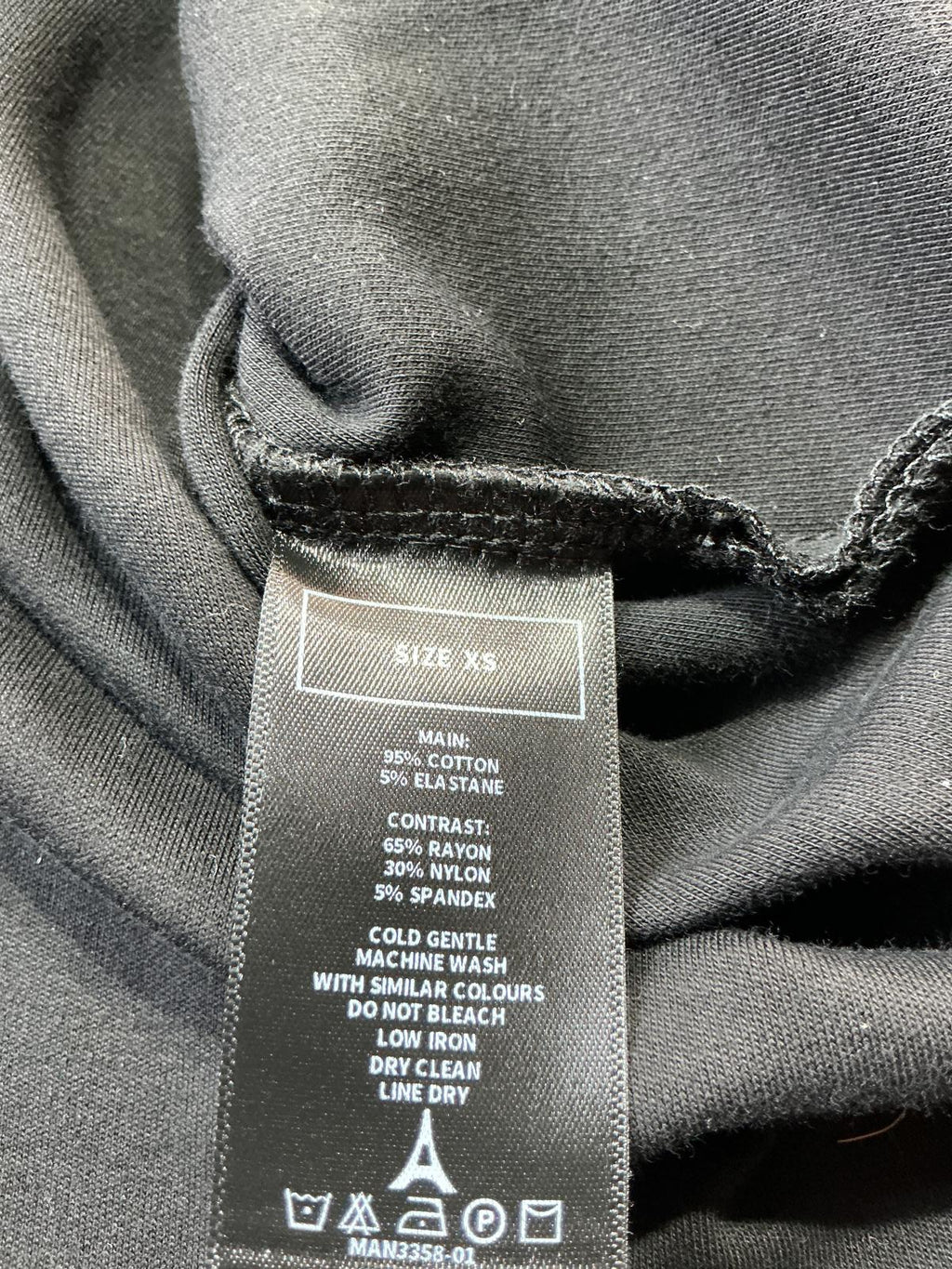 Maniere de Voir Black T-Shirt with Brown Stripes Size Xs