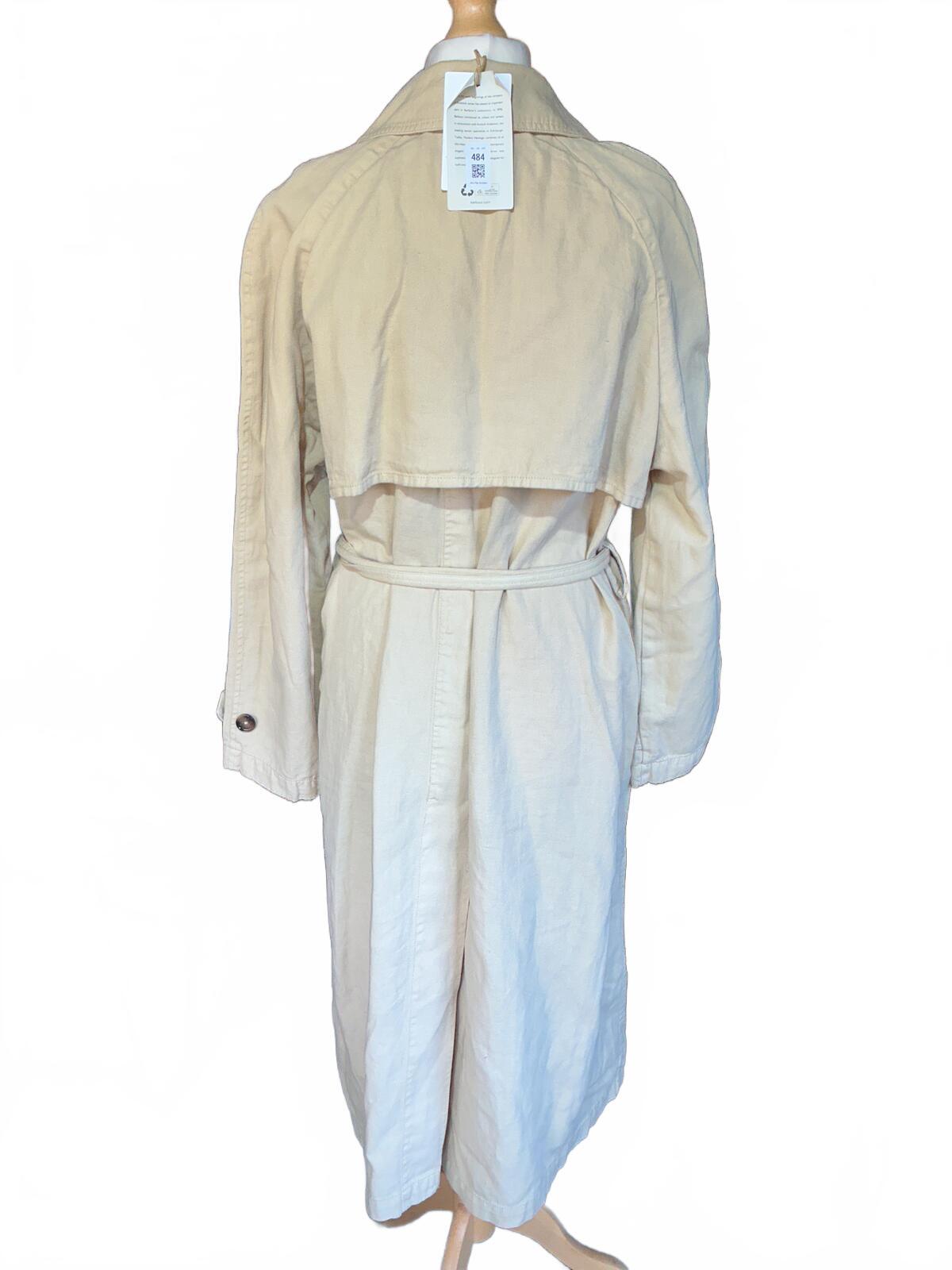 Barbour Linen Beige Trench Coat Size Regular 16 Classic Style Lightweight