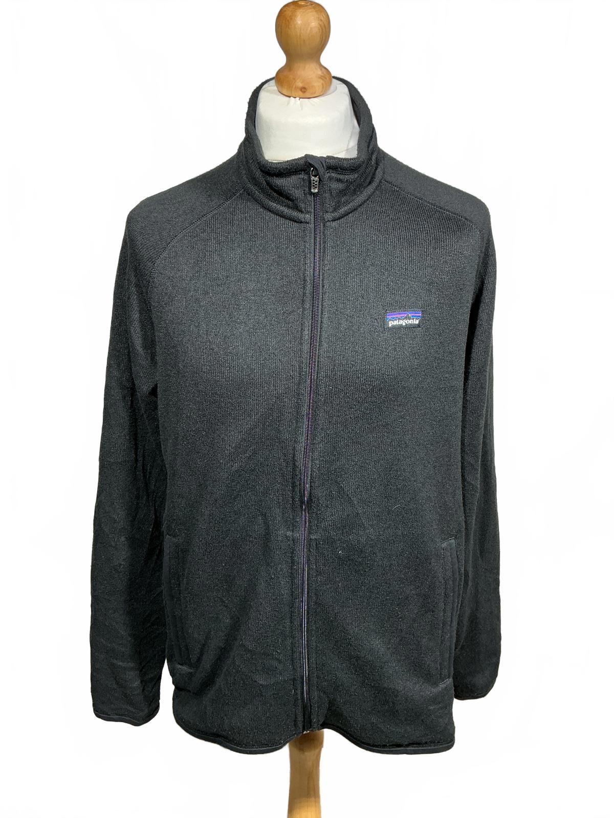 Patagonia Men's Grey Full Zip Fleece Jacket Size Regular Large Comfortable Warm