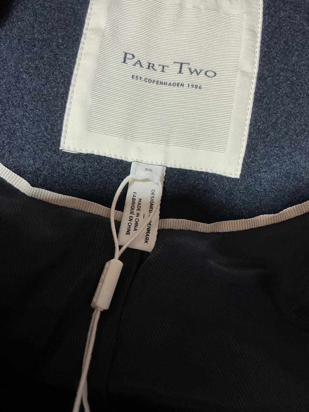 Ladies Black Part Two Button up Lined Wool Coat Size 10/36/Small