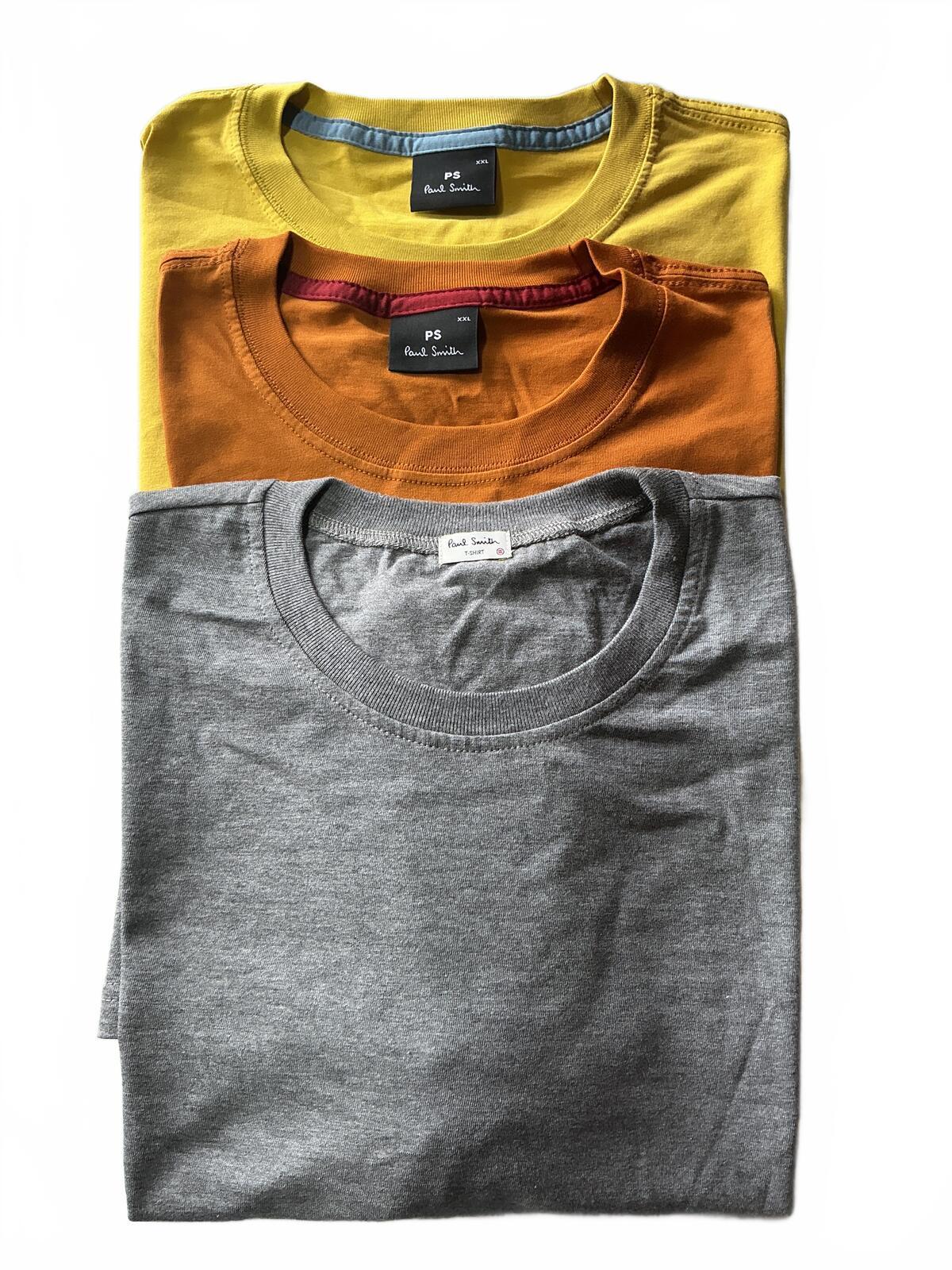 Paul Smith Men's T-Shirts Size XXL Yellow, Orange, Grey Cotton