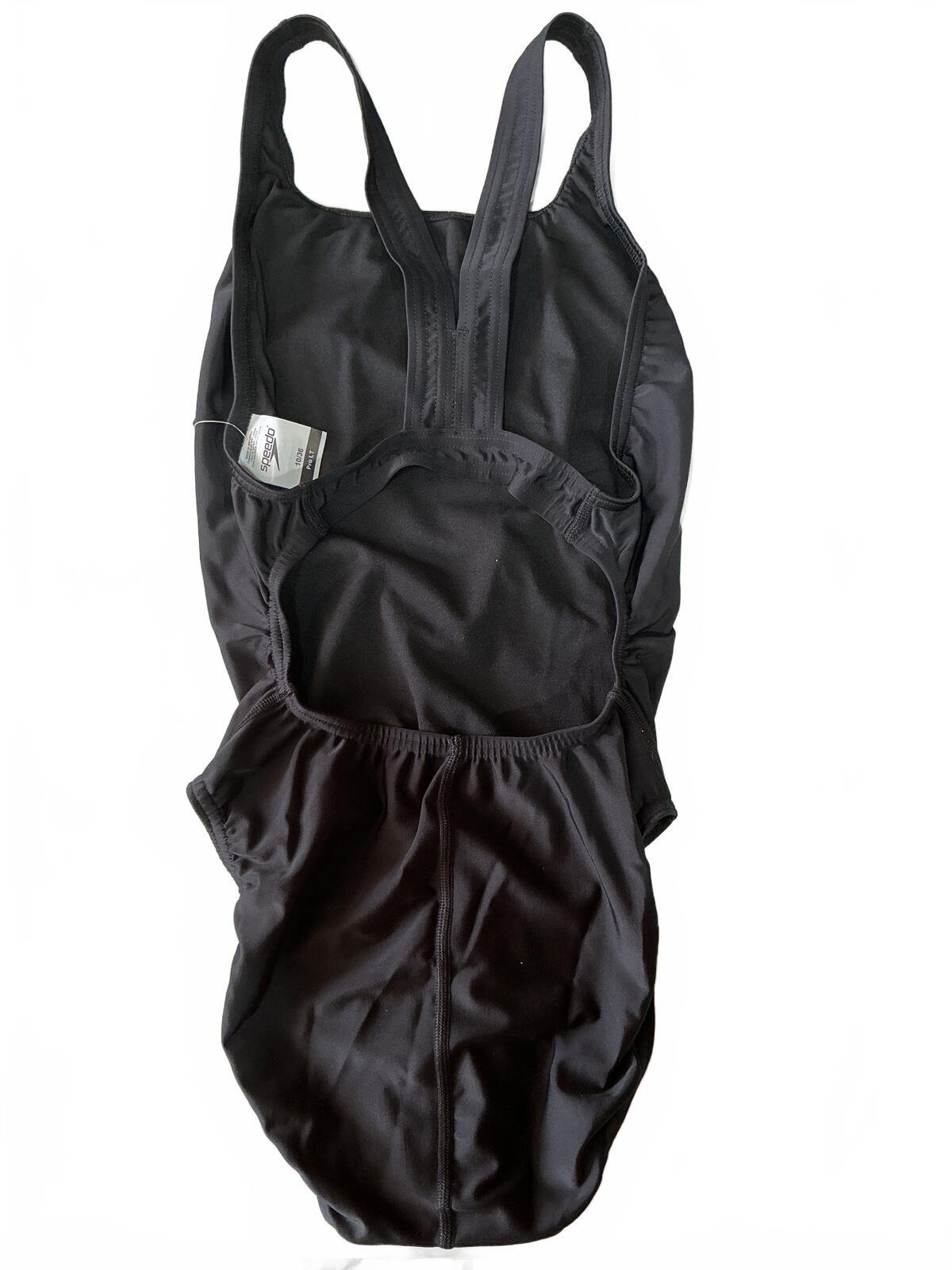 *NEW* Speedo Pro LT Black One-Piece Swimsuit Size 10/36 Swimwear