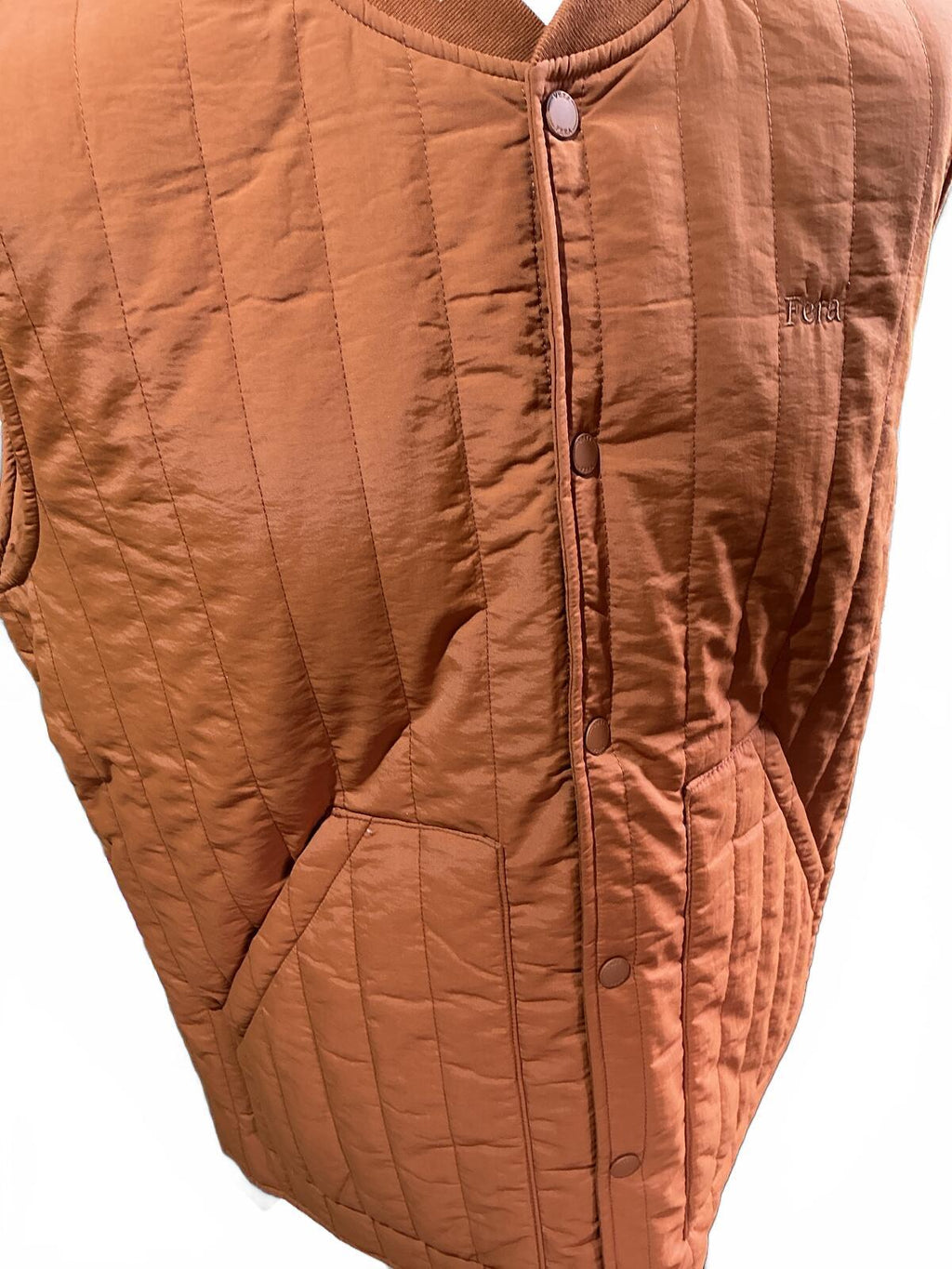 Fera Quilted Orange Sleeveless Vest Gilet Size Regular Xxl