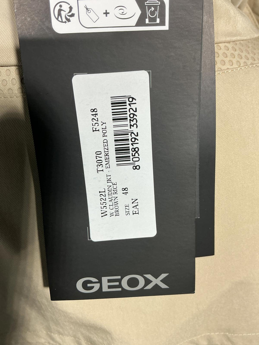 Geox Claudin Beige Women's Utility Jacket Size 14