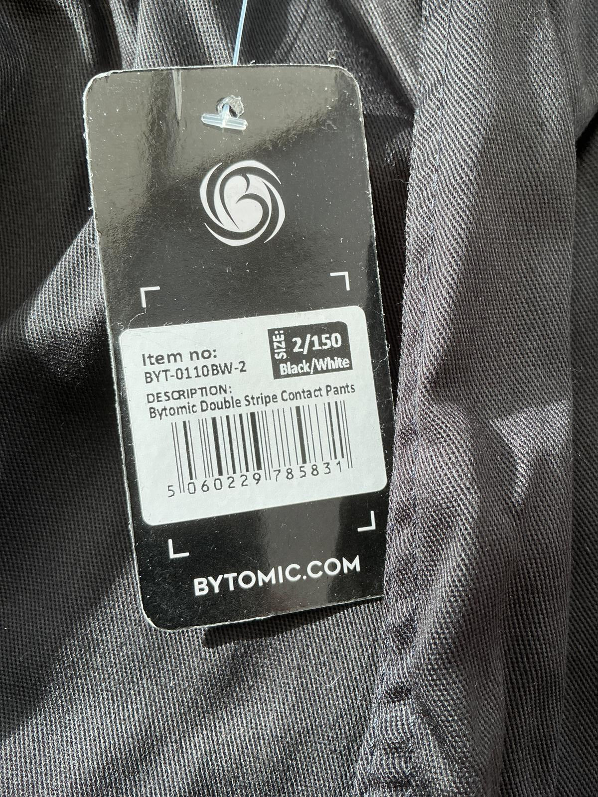 Bytomic Black Contact Pants with White Stripes - Size 150/2