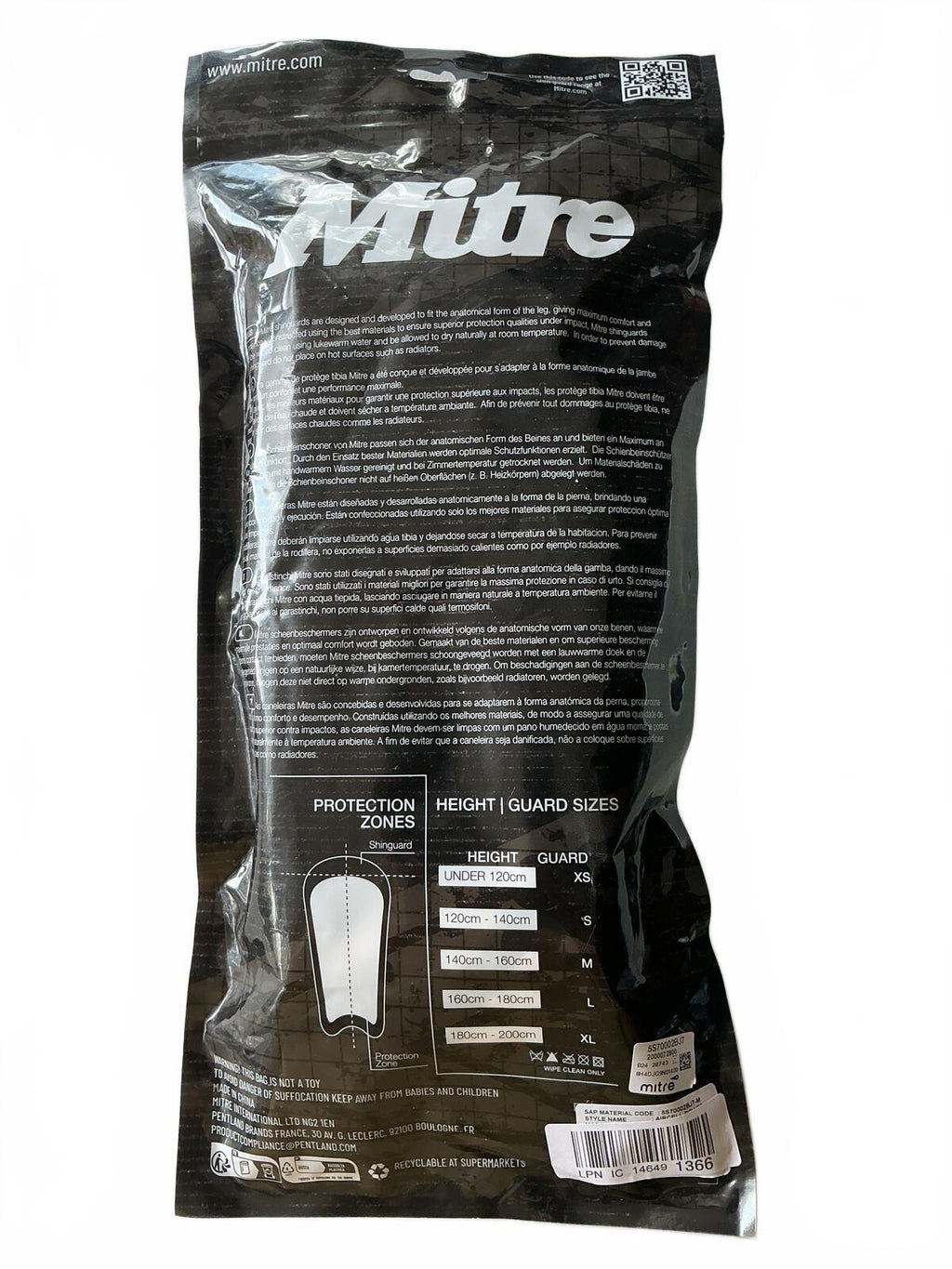 Mitre Shin Guards Medium Size Protective Sports Gear for Football Soccer