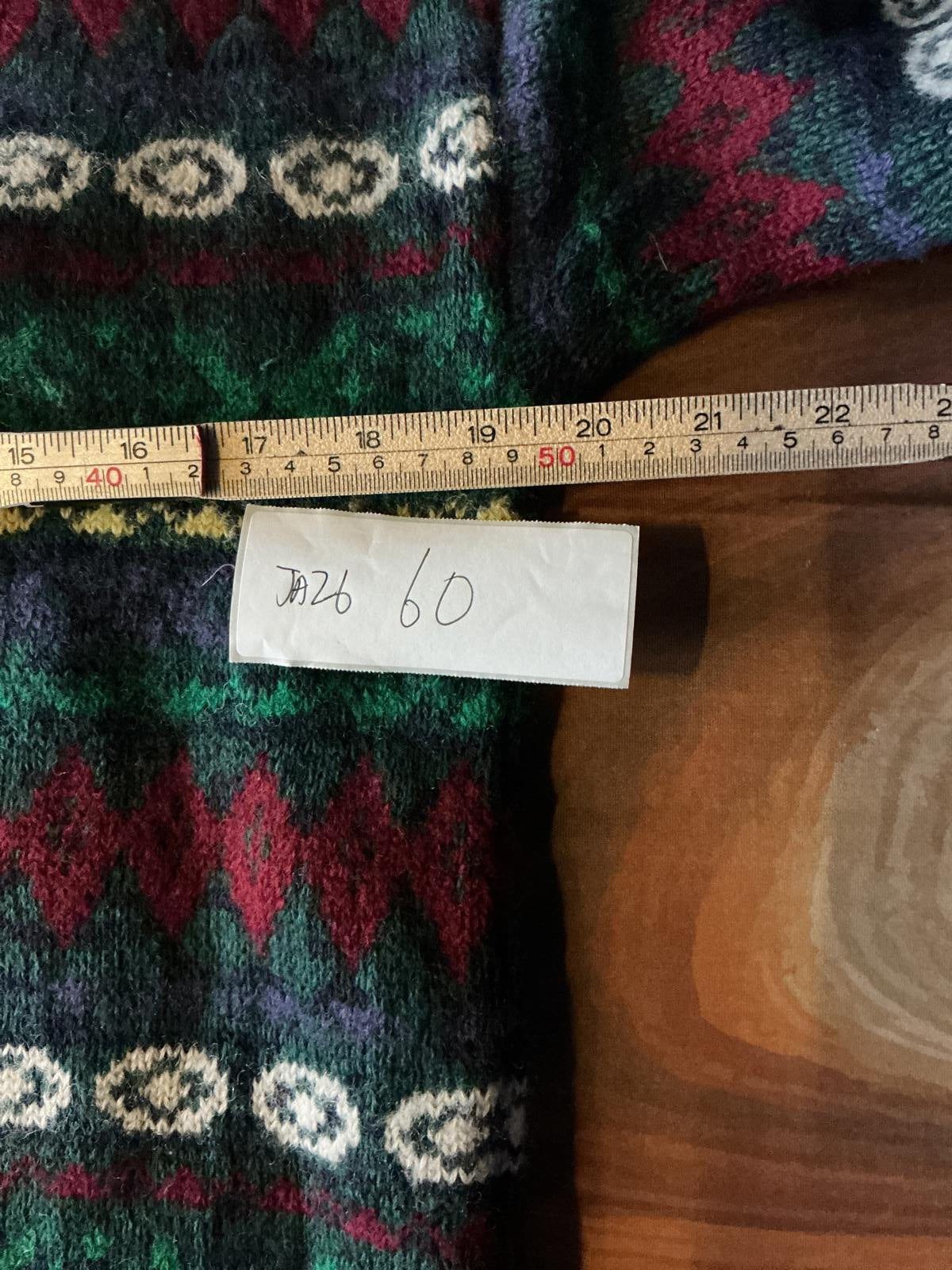 Mens Patterned 100% Lambswool Sweater medium