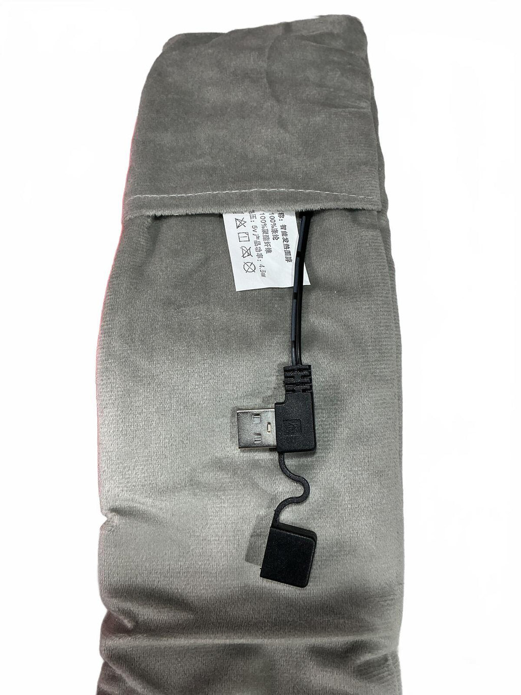 Heated Scarf with USB Power Bank Pocket One Size Grey