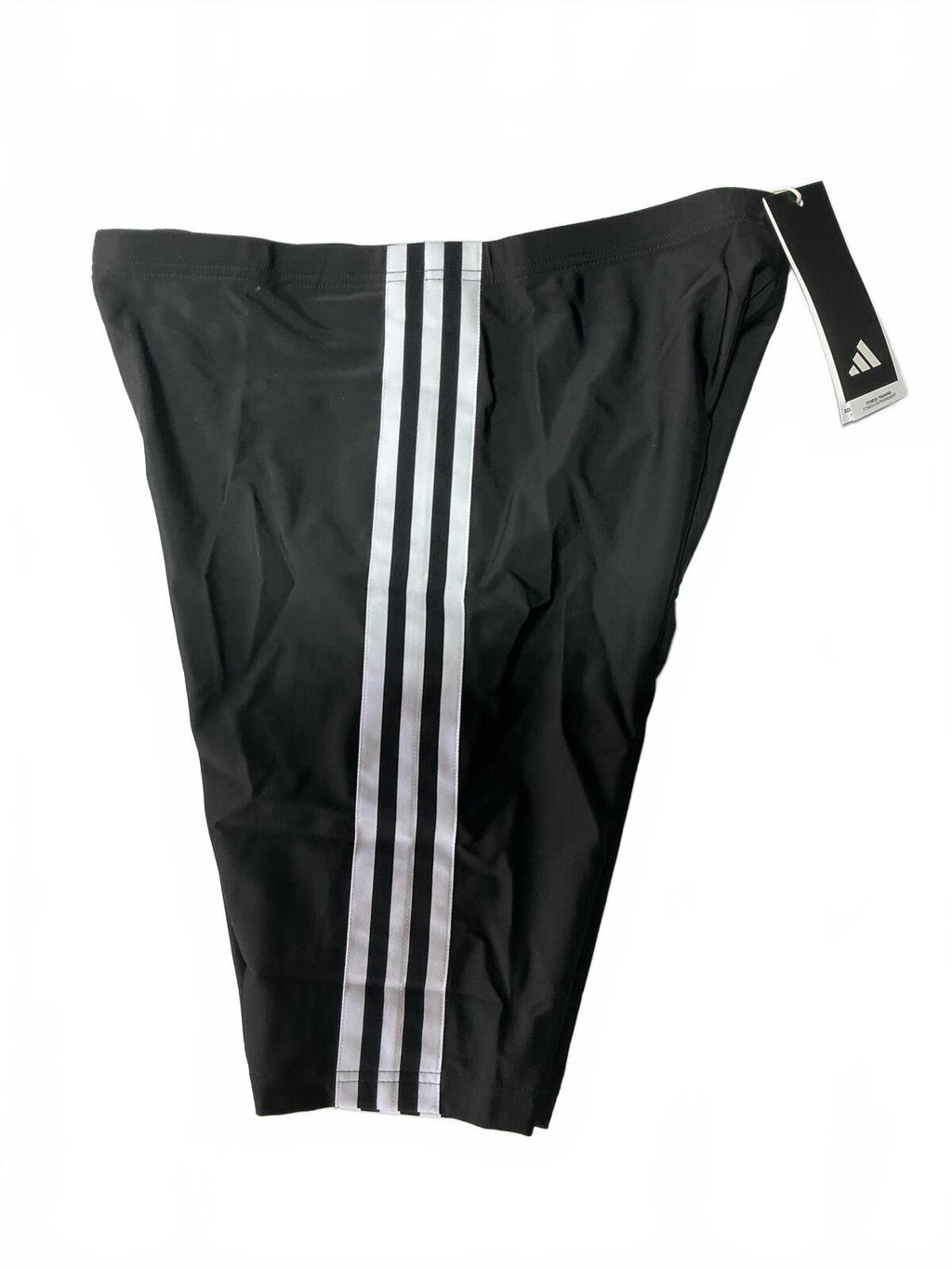Adidas Men's Black Jammers Swim Shorts with White Stripes Size 34