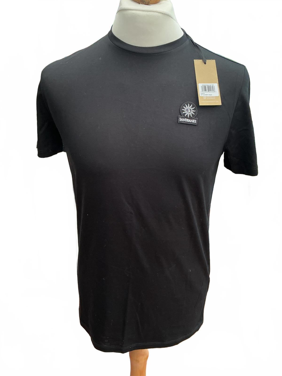 Sandbanks Badge Logo Black T-Shirt Small
