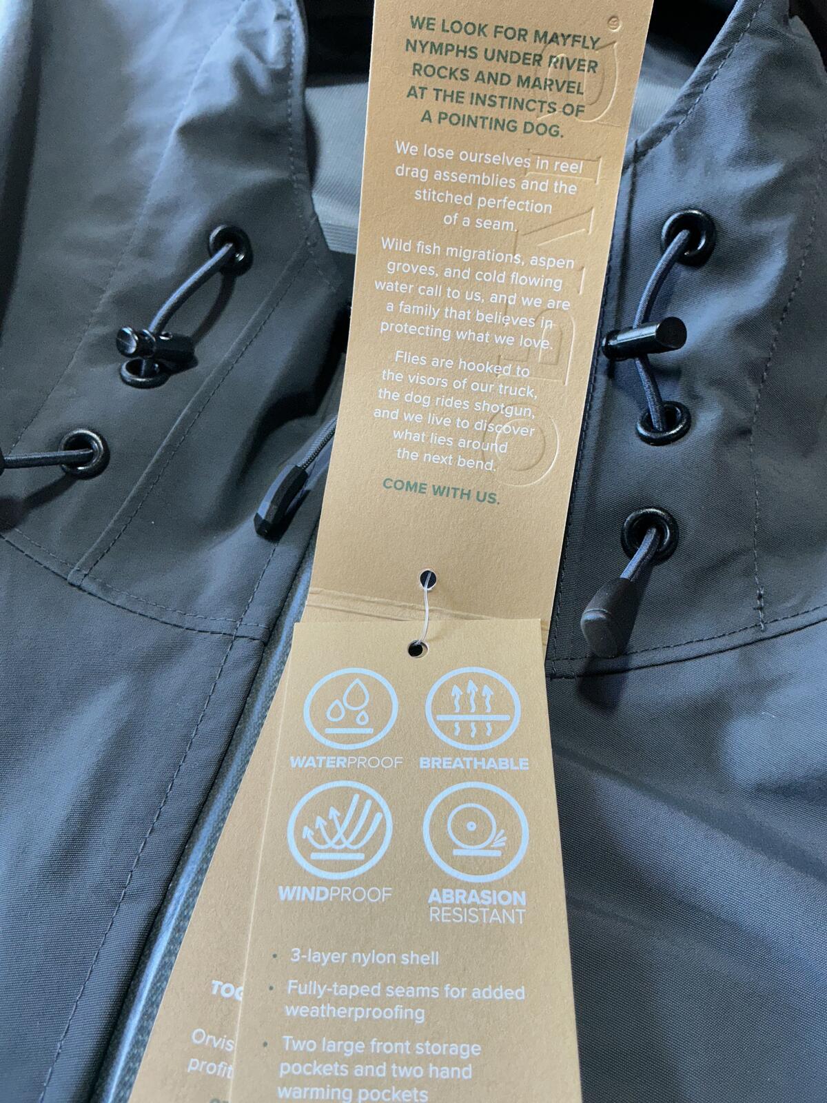 Orvis Clearwater Waterproof Windproof Hooded Jacket — Men's XL