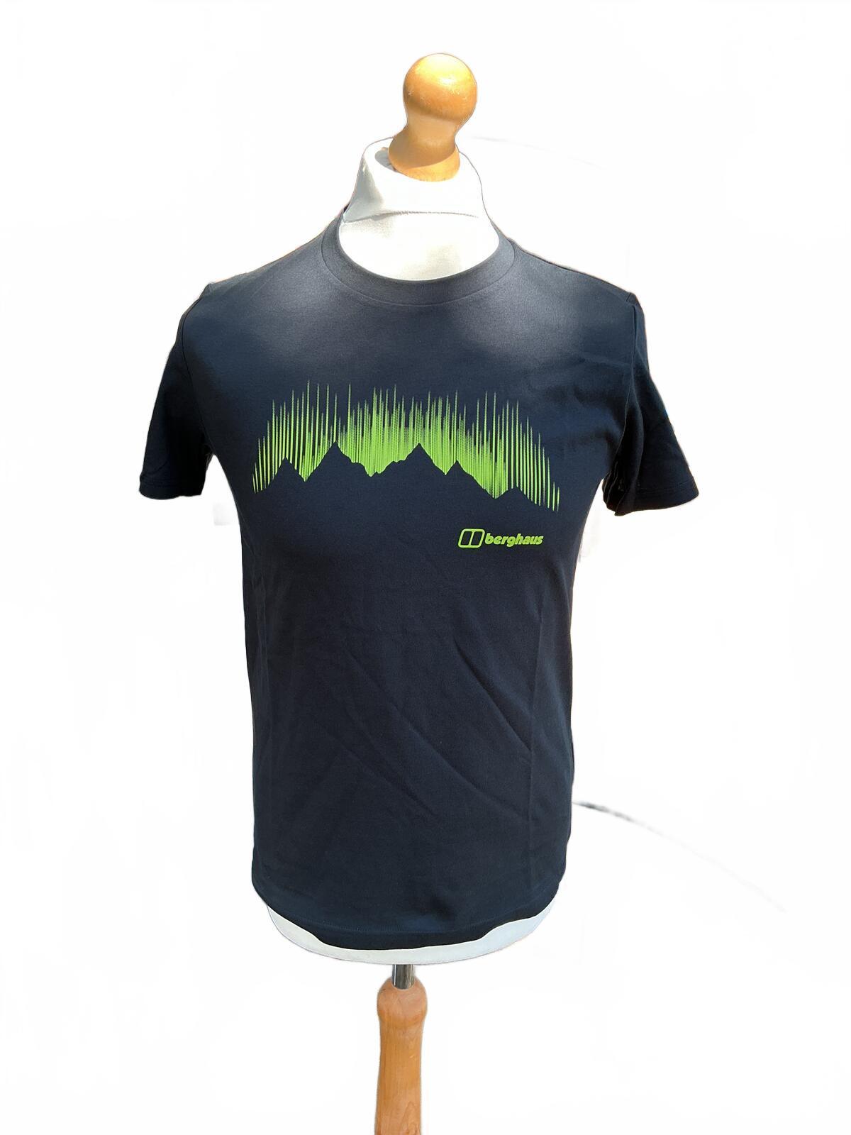 *NEW* Berghaus Mountain Strike Tee Black/Neon Green T-Shirt Size XS