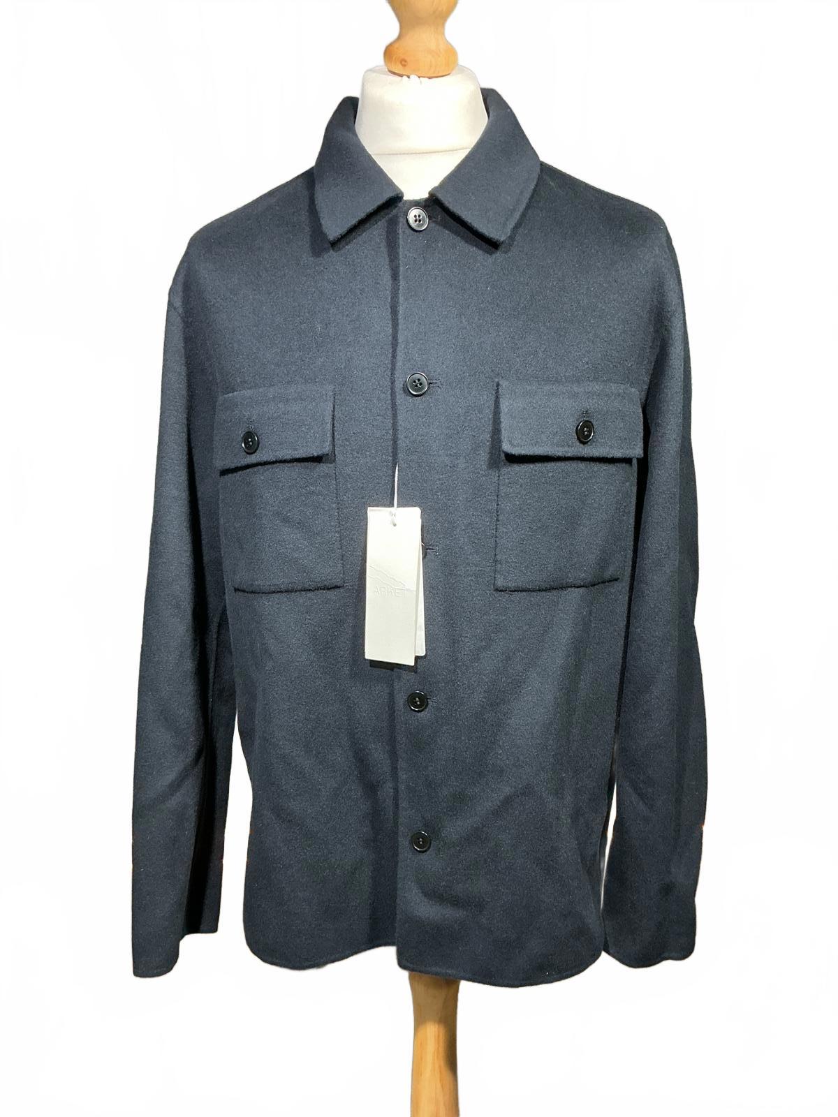 Men's Arket Navy Utility Jacket with Button Closures