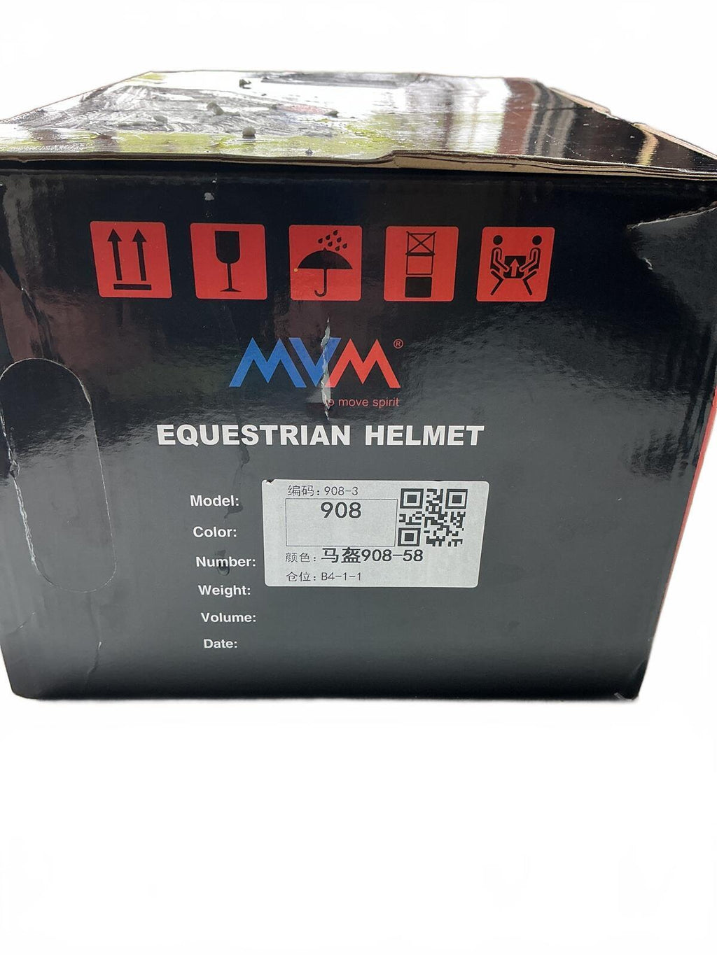 MVM Black Equestrian Helmet Size VG1 Safety Certified Stylish