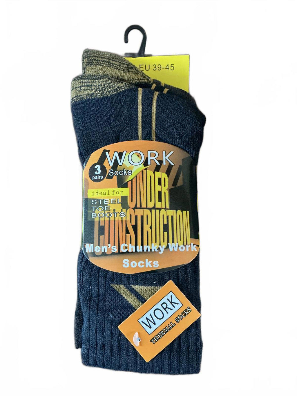 Men's Chunky Work Socks 3-Pack EU 39-45 UK 6-11