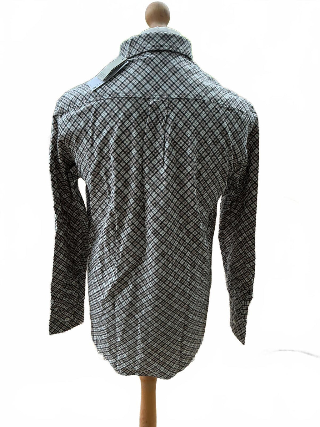 Men's Small Wood Wood Long Sleeve Checked Shirt Casual Comfortable Fit